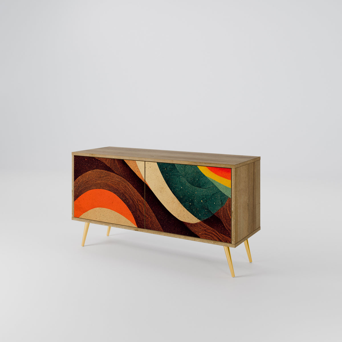 COLORFUL STRANDS Mueble de TV Compacto de 2 puertas