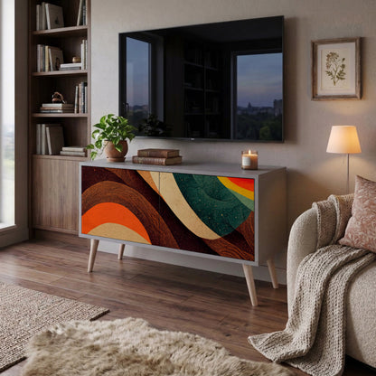 COLORFUL STRANDS Kompakt TV-bänk med 2 dörrar