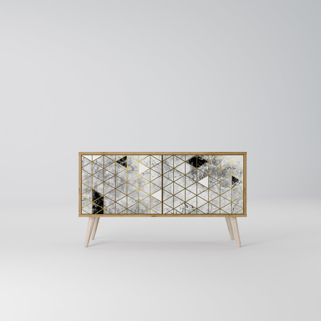 ASHEN ARIA Mueble de TV Compacto de 2 puertas