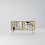 ASHEN ARIA Mueble de TV Compacto de 2 puertas