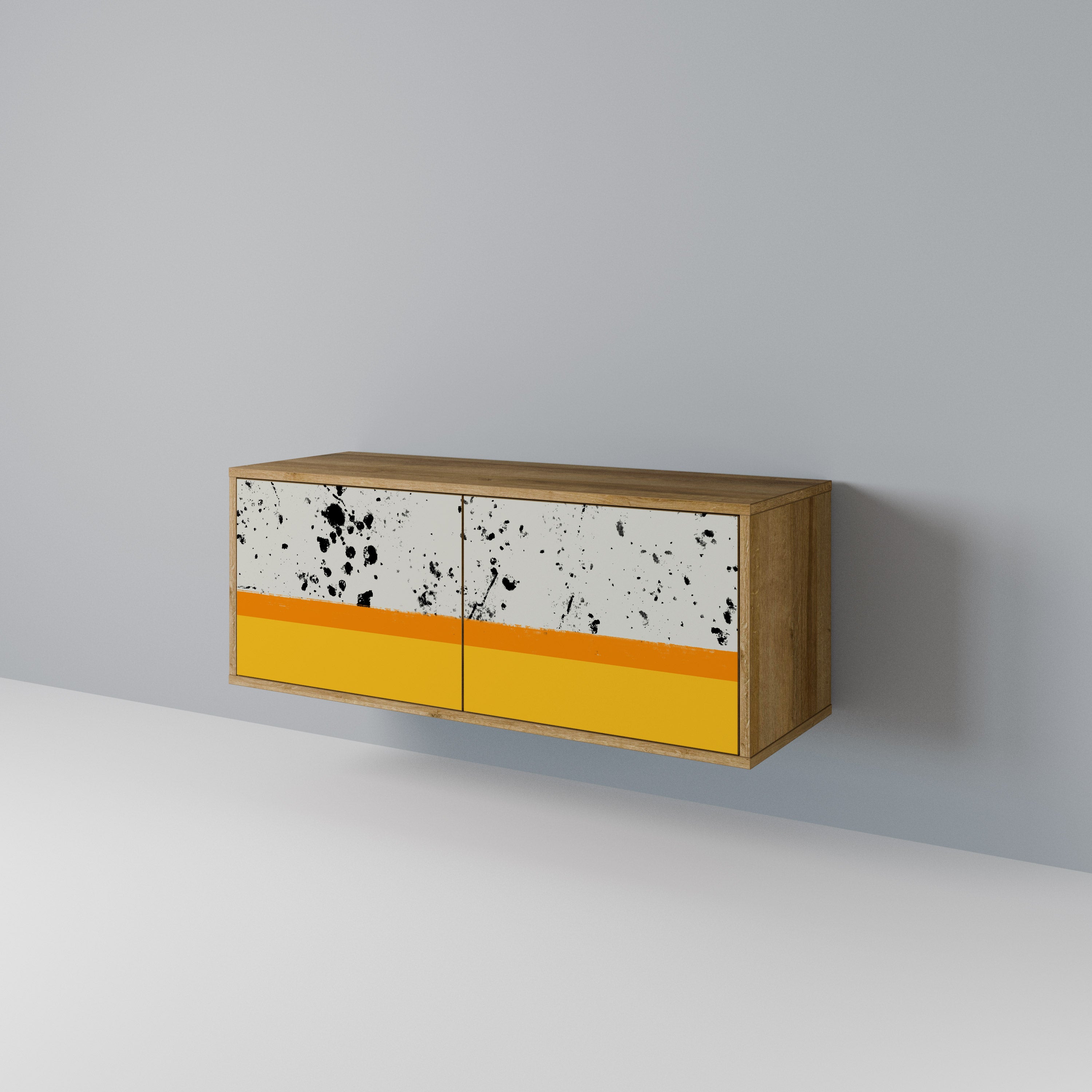 DYED BY ORANGE Compact 2-Door TV Cabinet