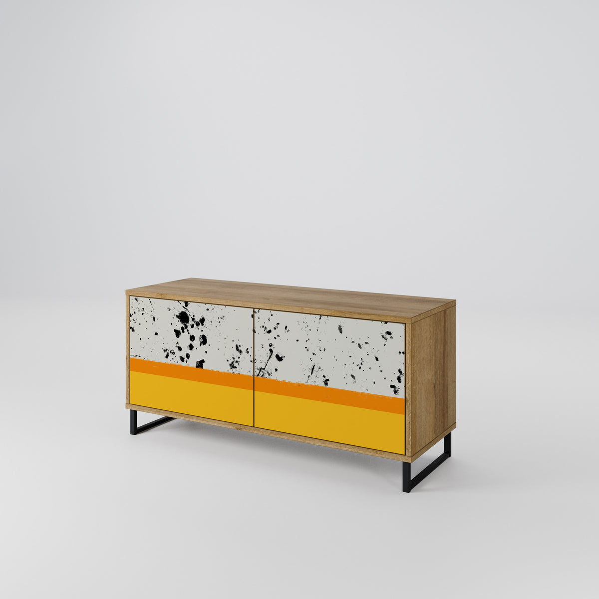 DYED BY ORANGE Compact 2-Door TV Cabinet
