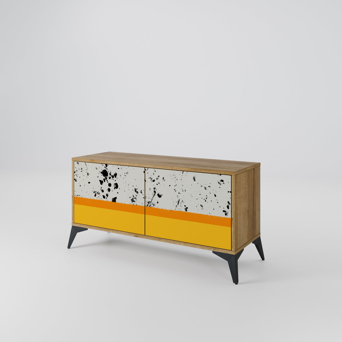 DYED BY ORANGE Compact 2-Door TV Cabinet