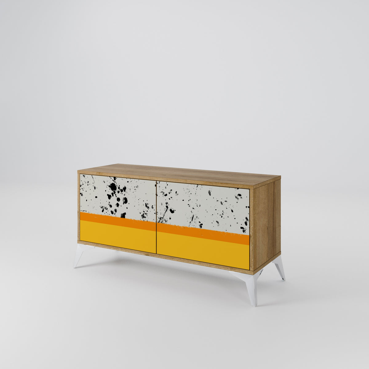 DYED BY ORANGE Compact 2-Door TV Cabinet