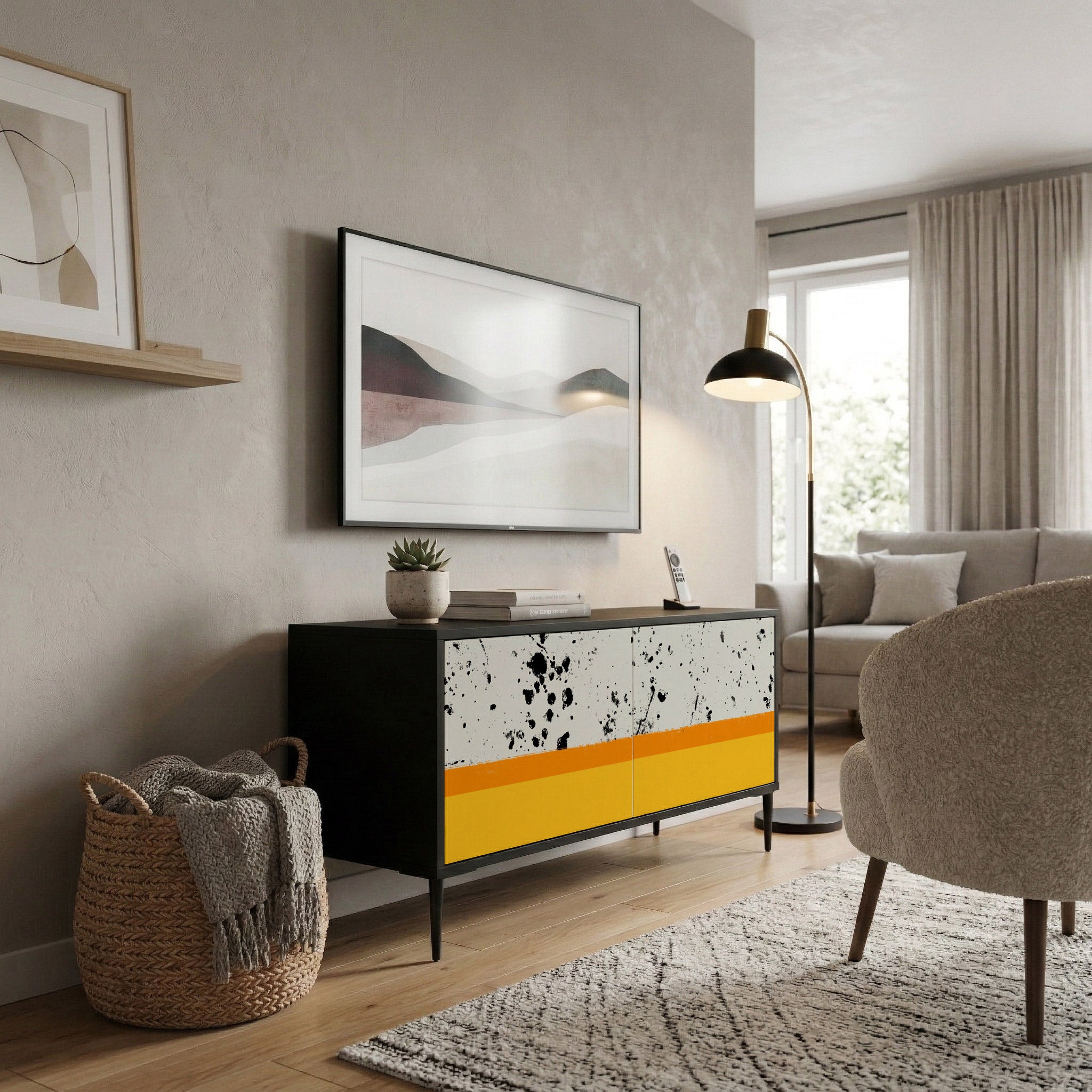 DYED BY ORANGE Kompaktní dvoudveřový TV stolek