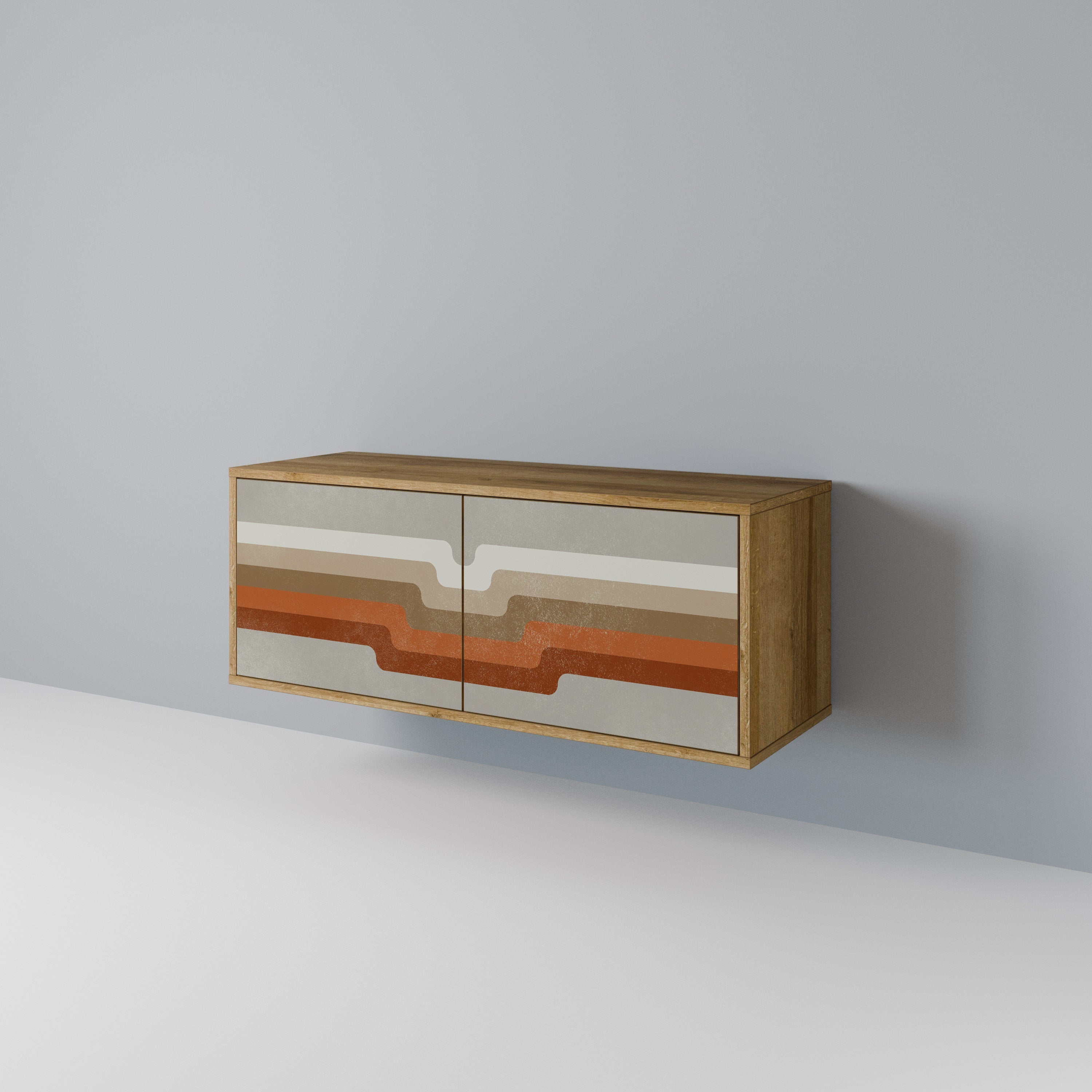 PECULIAR TRAIL Compact 2-Door TV Cabinet