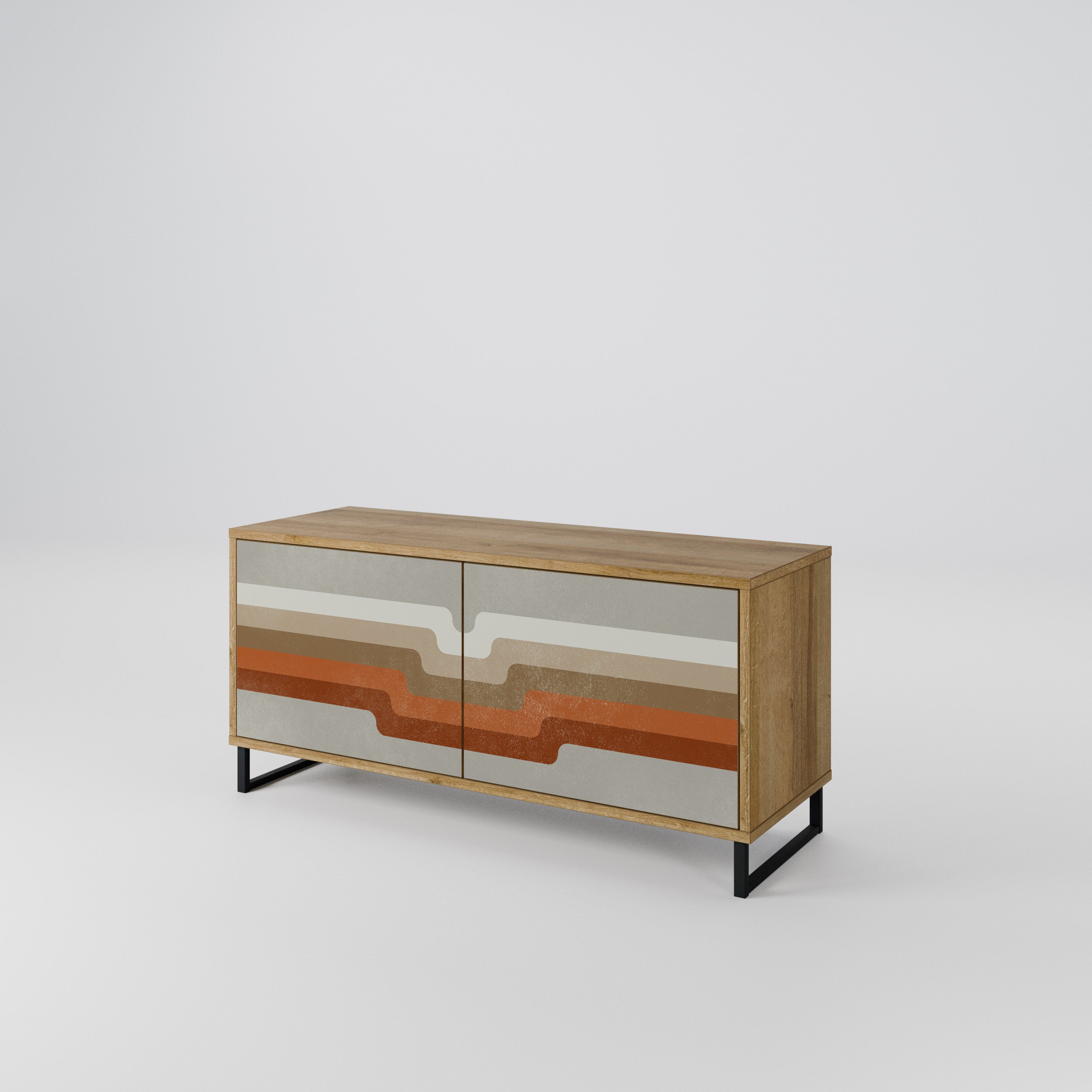 PECULIAR TRAIL Compact 2-Door TV Cabinet