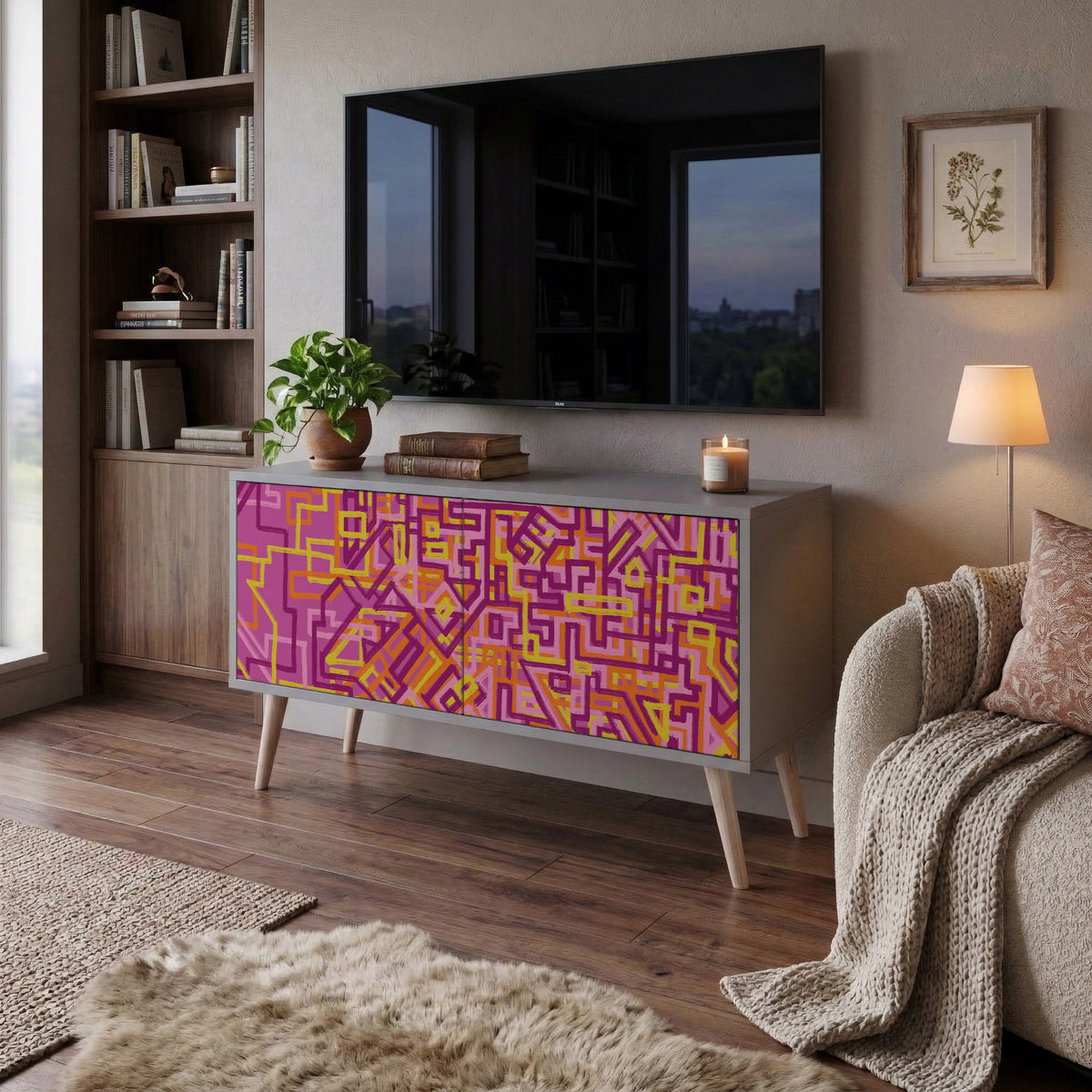 LOVELY MEMORIES Compact 2-Door TV Cabinet