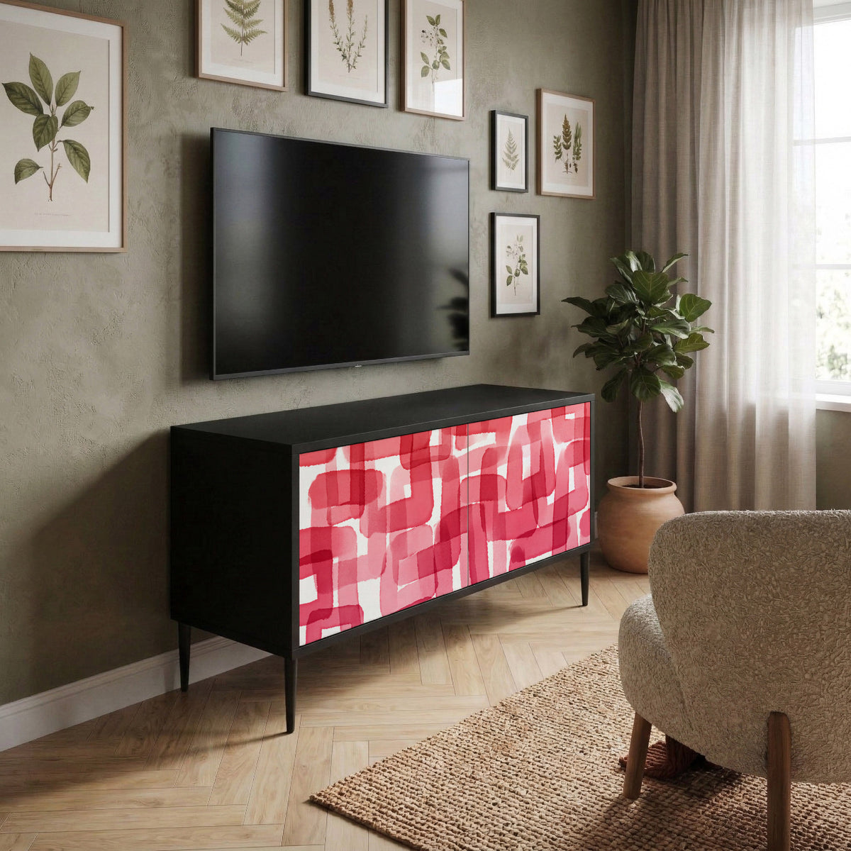 KALEIDOSCOPIC CUBISM Mobile TV Compatto a 2 Ante