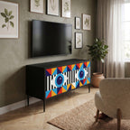 ABSTRACTION AND GEOMETRY Mueble de TV Compacto de 2 puertas