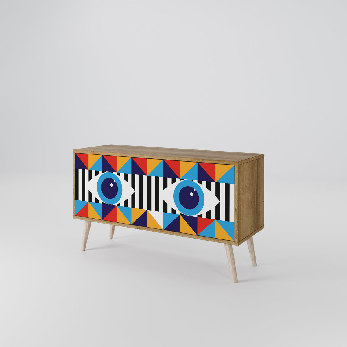 ABSTRACTION AND GEOMETRY Kompaktní dvoudveřový TV stolek