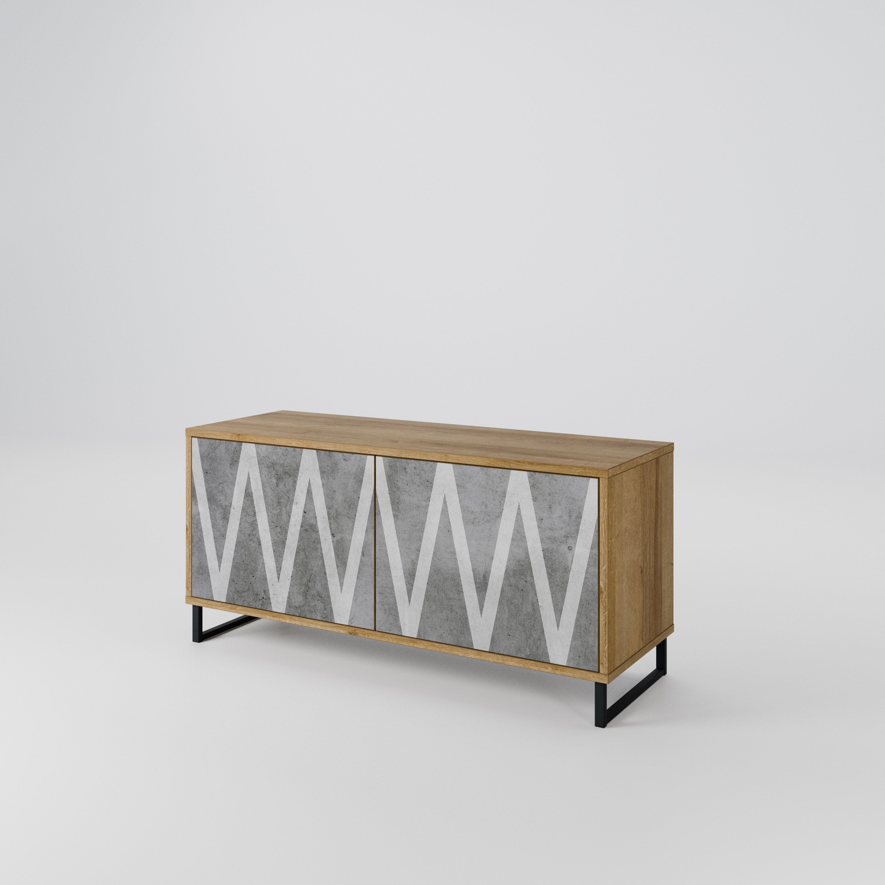 SOLID ZIG ZAG Συμπαγές έπιπλο τηλεόρασης 2-θυρών