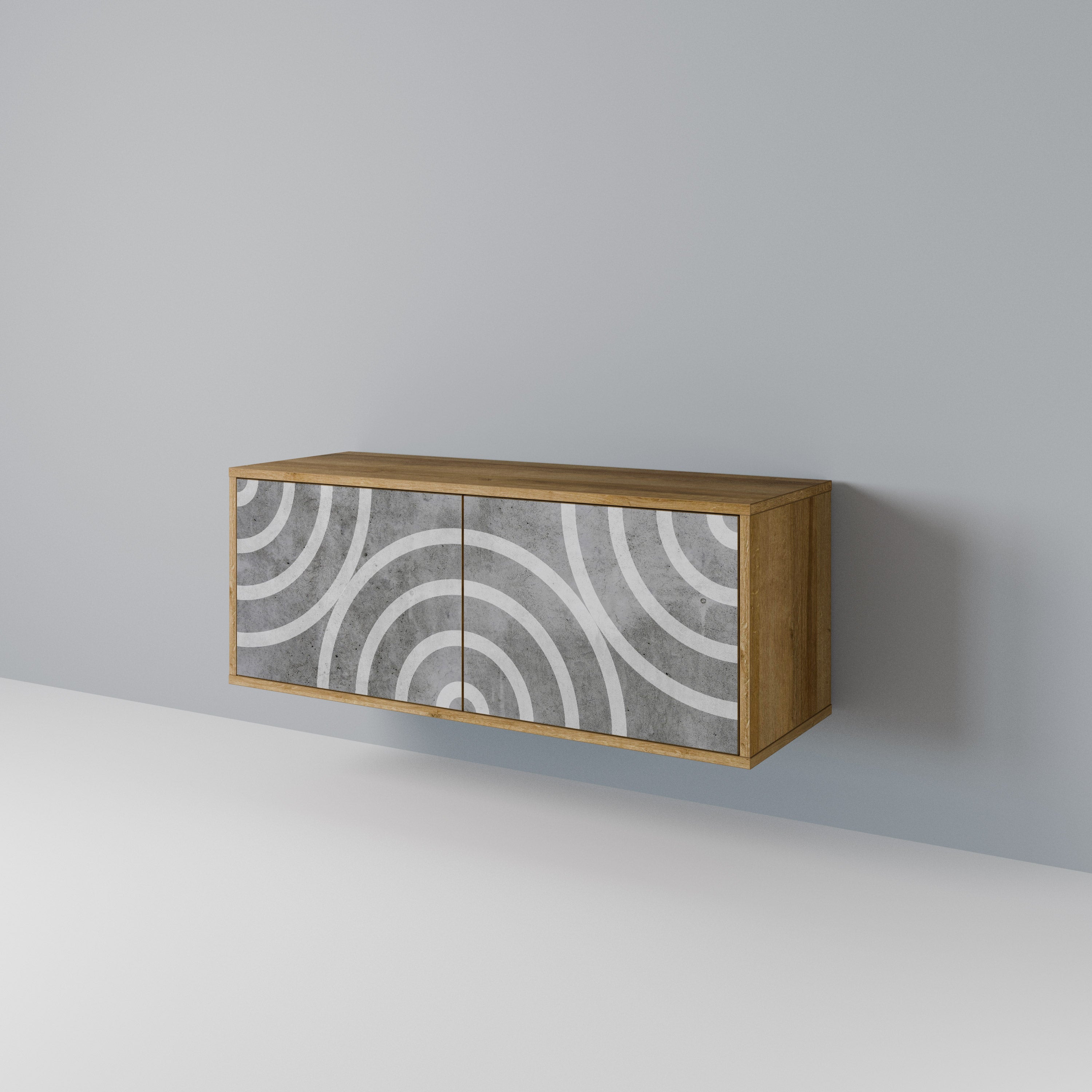 CIRCLE CONCRETE Συμπαγές έπιπλο τηλεόρασης 2-θυρών