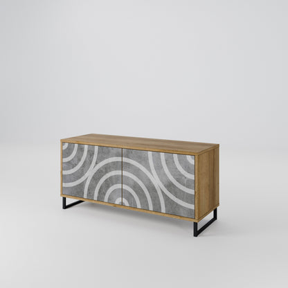 CIRCLE CONCRETE Compact 2-Door TV Cabinet