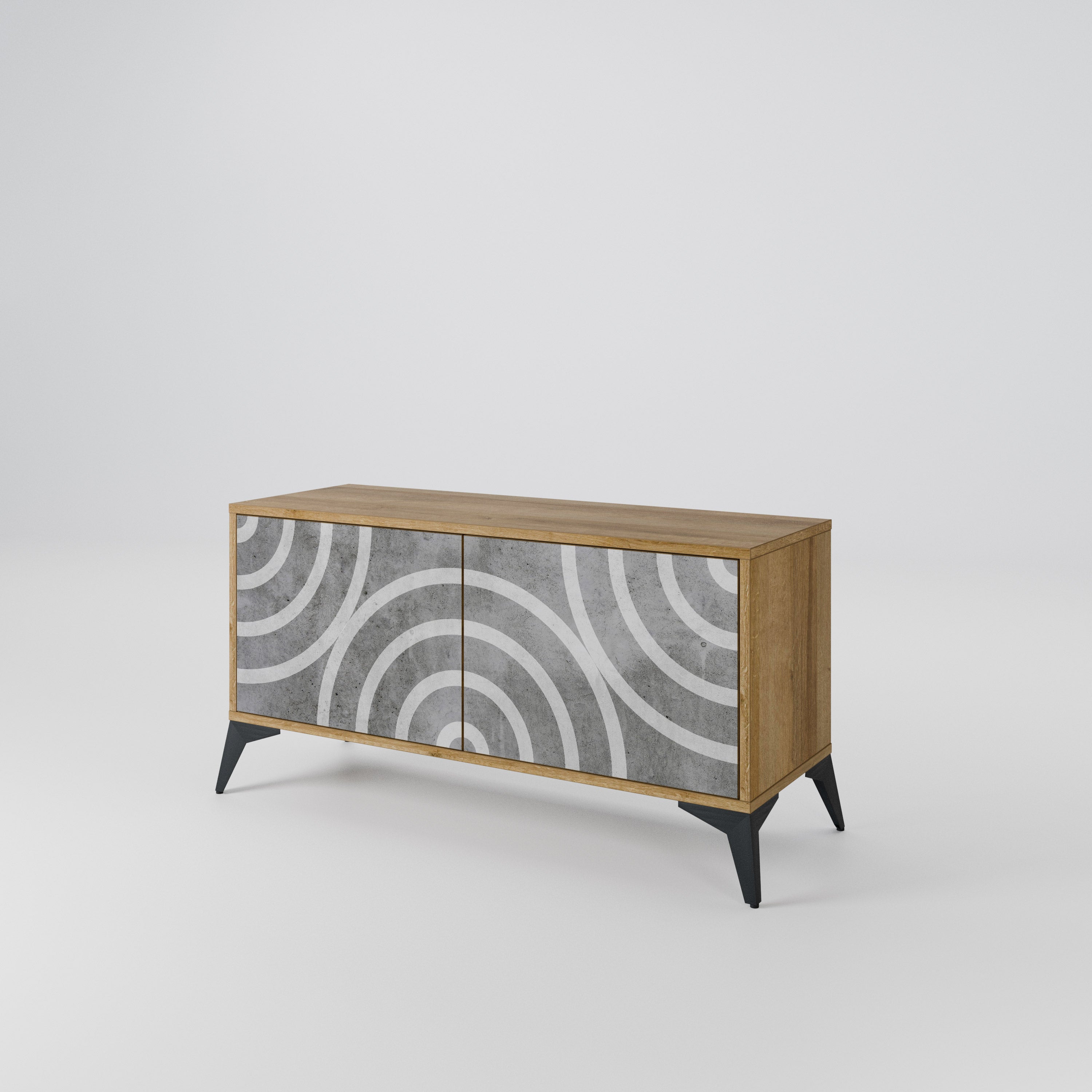 CIRCLE CONCRETE Συμπαγές έπιπλο τηλεόρασης 2-θυρών