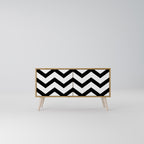 CLASSIC ZIG ZAG Kompaktní dvoudveřový TV stolek