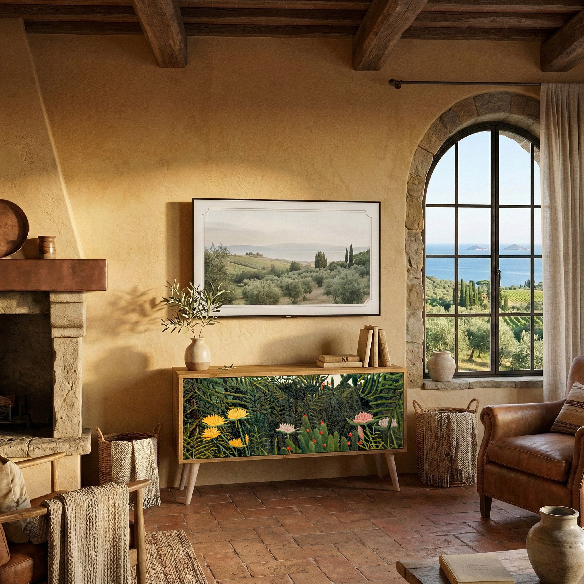 VIRGIN FOREST WITH SUNSET Συμπαγές έπιπλο τηλεόρασης 2-θυρών