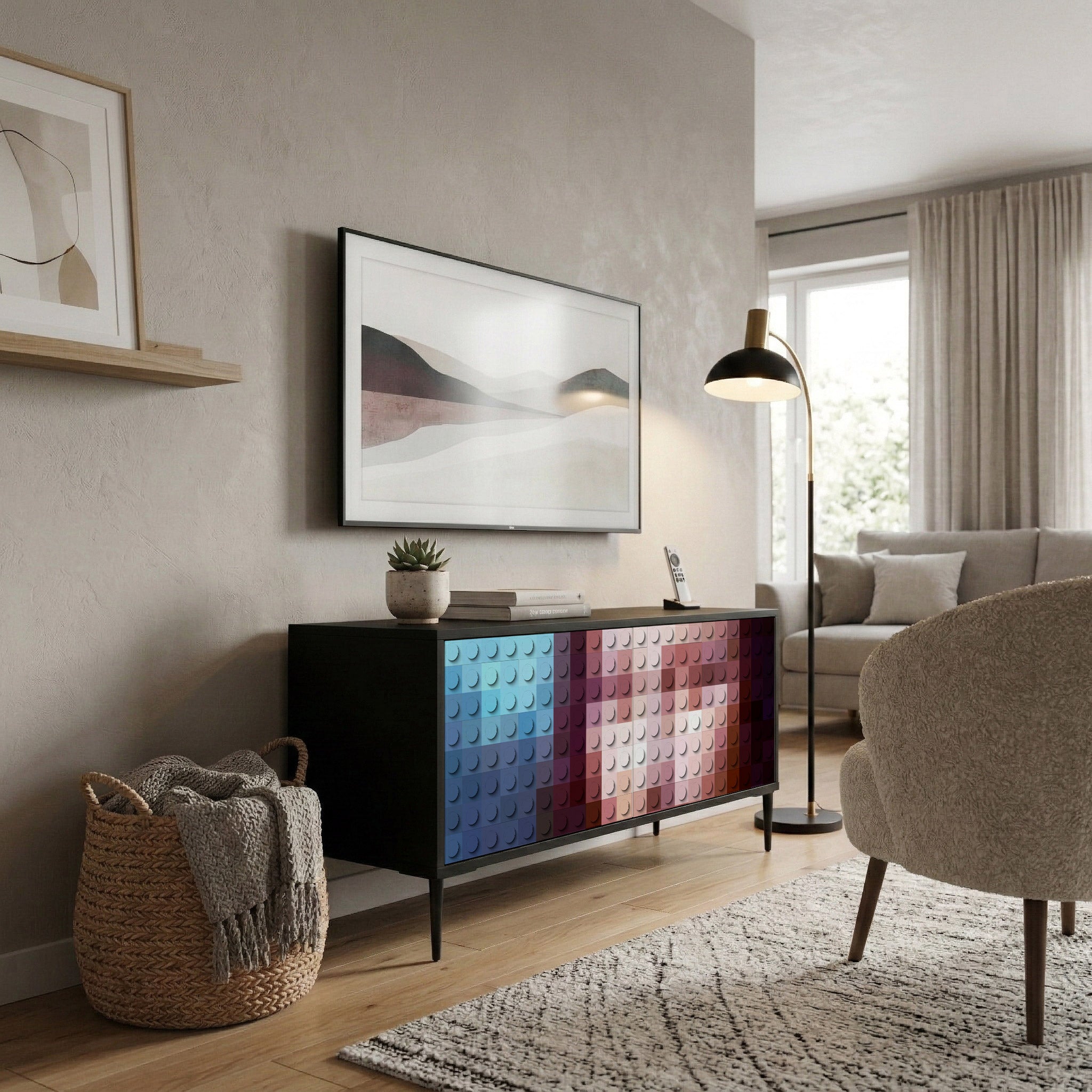 CONSTRUCTIVE ART Kompaktní dvoudveřový TV stolek