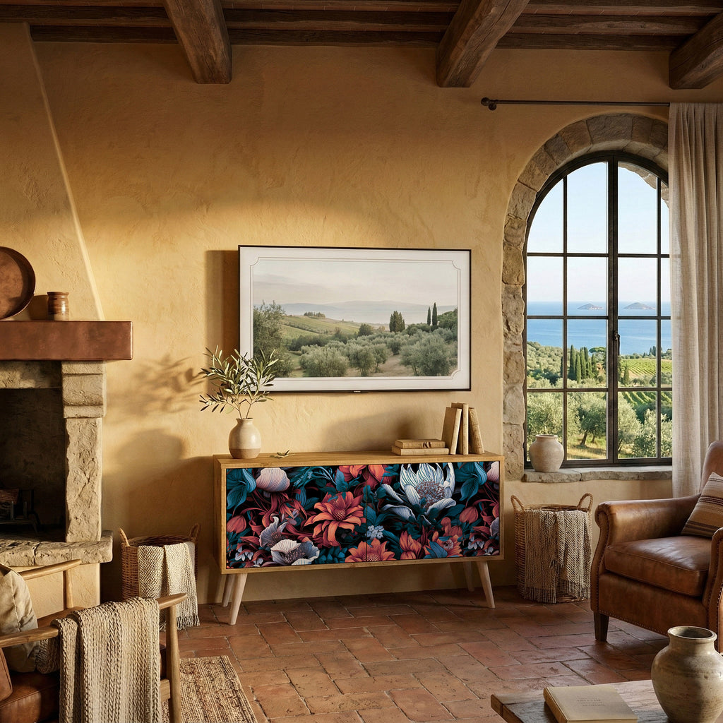 ETHEREAL BLOSSOMS Kompaktní dvoudveřový TV stolek