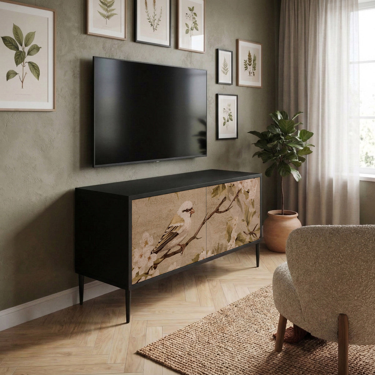 PETAL DISTINGUISH Kompaktní dvoudveřový TV stolek