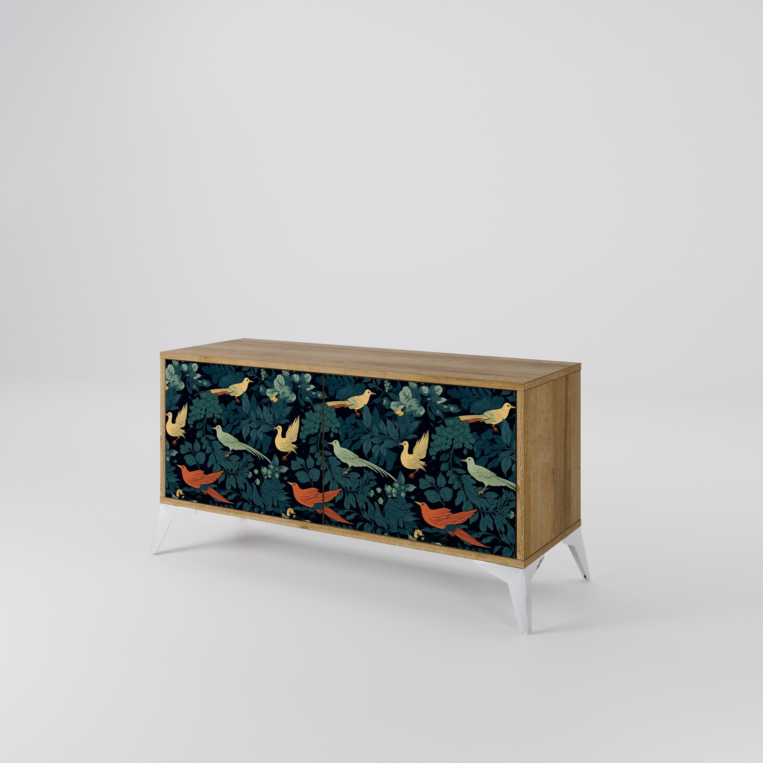 FOWL ORNAMENT Compact 2-Door TV Cabinet