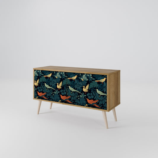 FOWL ORNAMENT Compact 2-Door TV Cabinet
