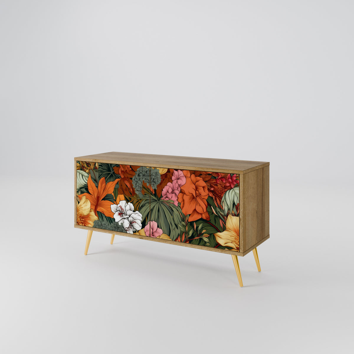 RADIANT FLORA Móvel de TV Compacto de 2 Portas