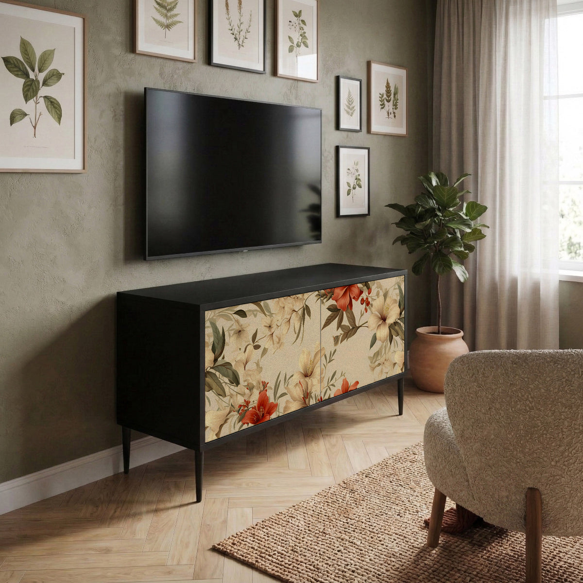 BLOOMING HARMONY Kompaktes 2-türiges TV-Lowboard