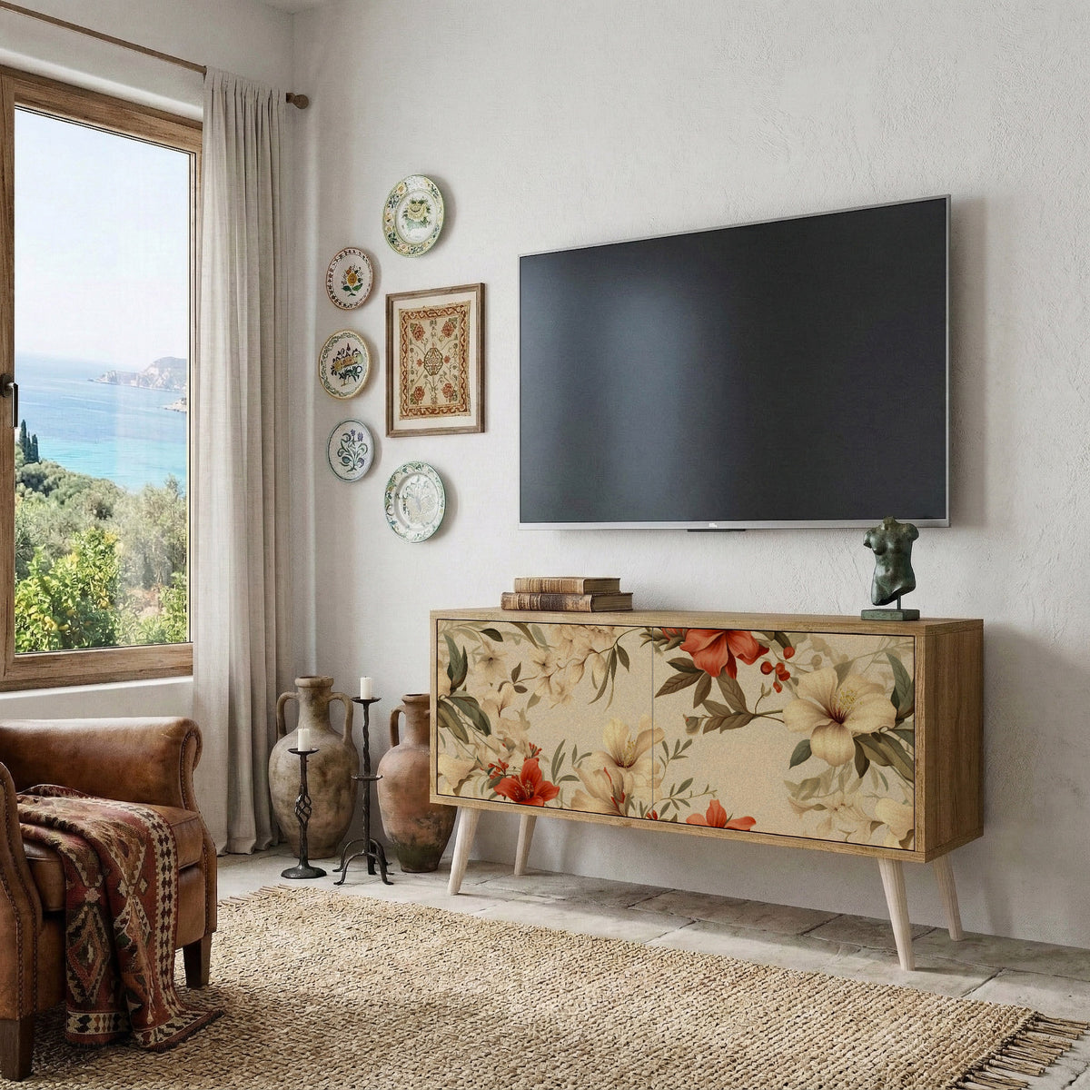 BLOOMING HARMONY Kompaktes 2-türiges TV-Lowboard