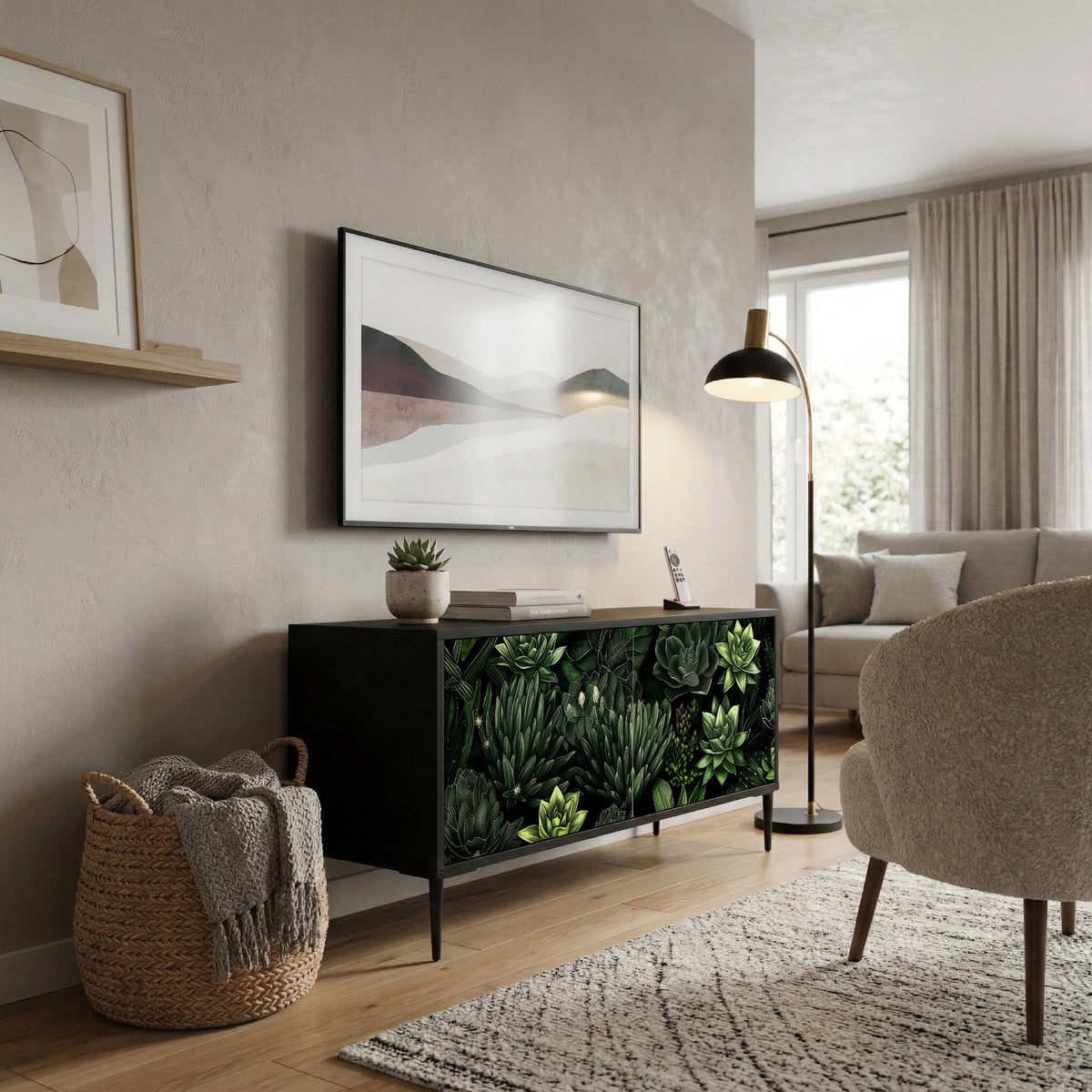 SUCCULENT JUNGLE Mueble de TV Compacto de 2 puertas