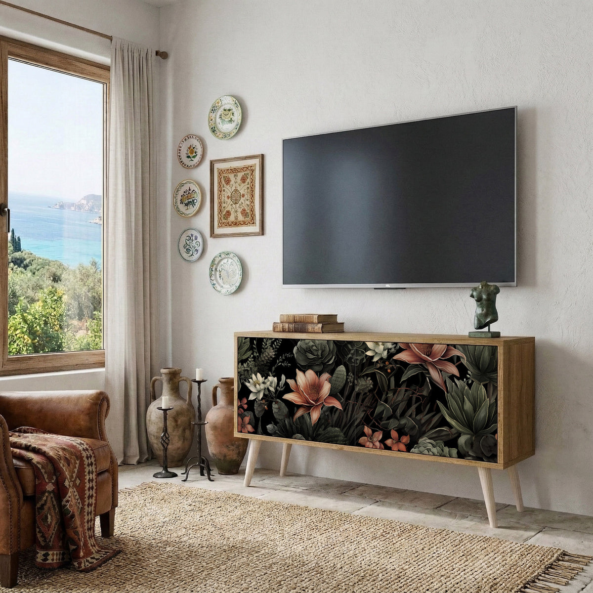 SECRET VERDURE Mobile TV Compatto a 2 Ante