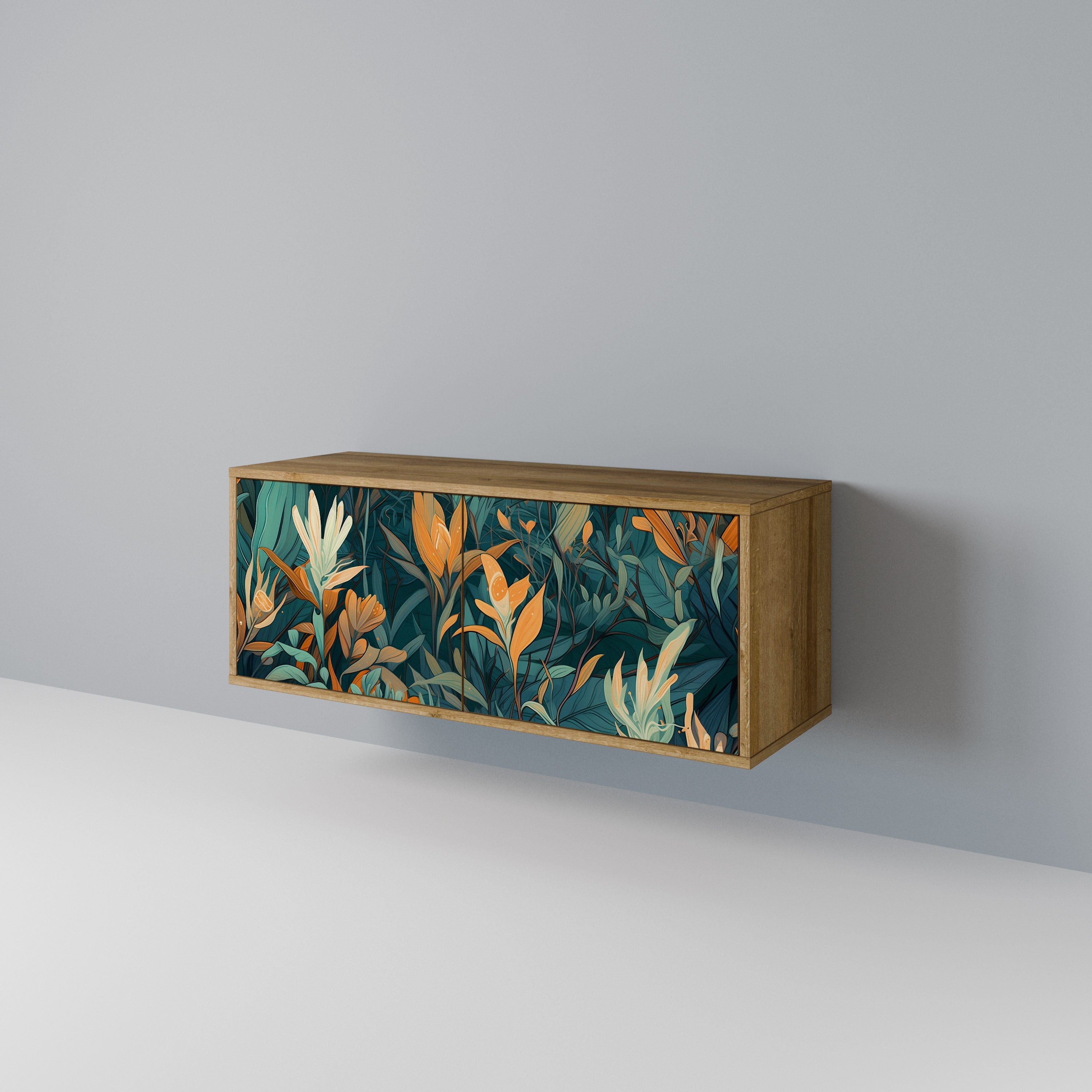 FLORAL SERENITY Compact 2-Door TV Cabinet