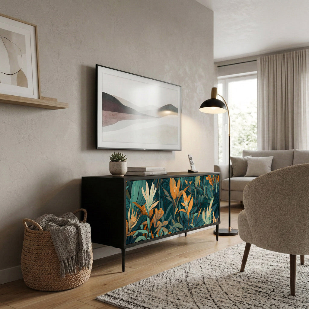 FLORAL SERENITY Mobile TV Compatto a 2 Ante