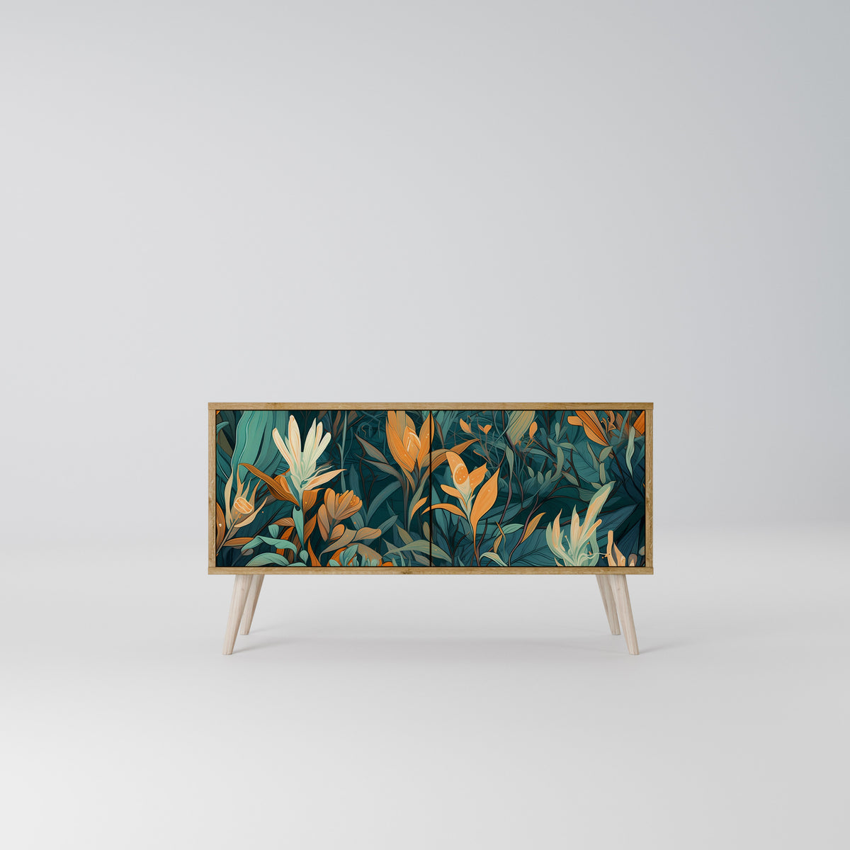 FLORAL SERENITY Mueble de TV Compacto de 2 puertas