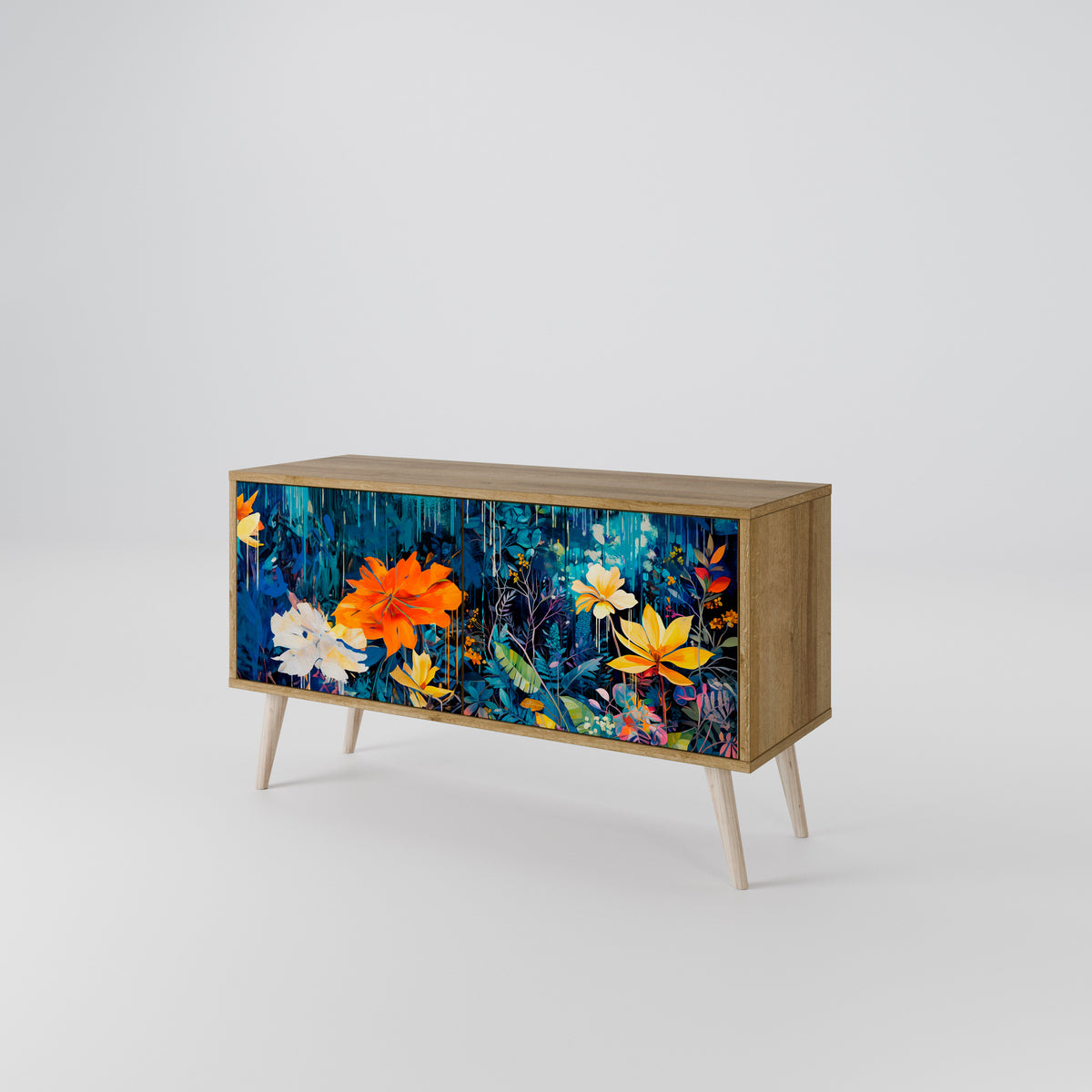 MIDNIGHT BLOSSOM Mobile TV Compatto a 2 Ante