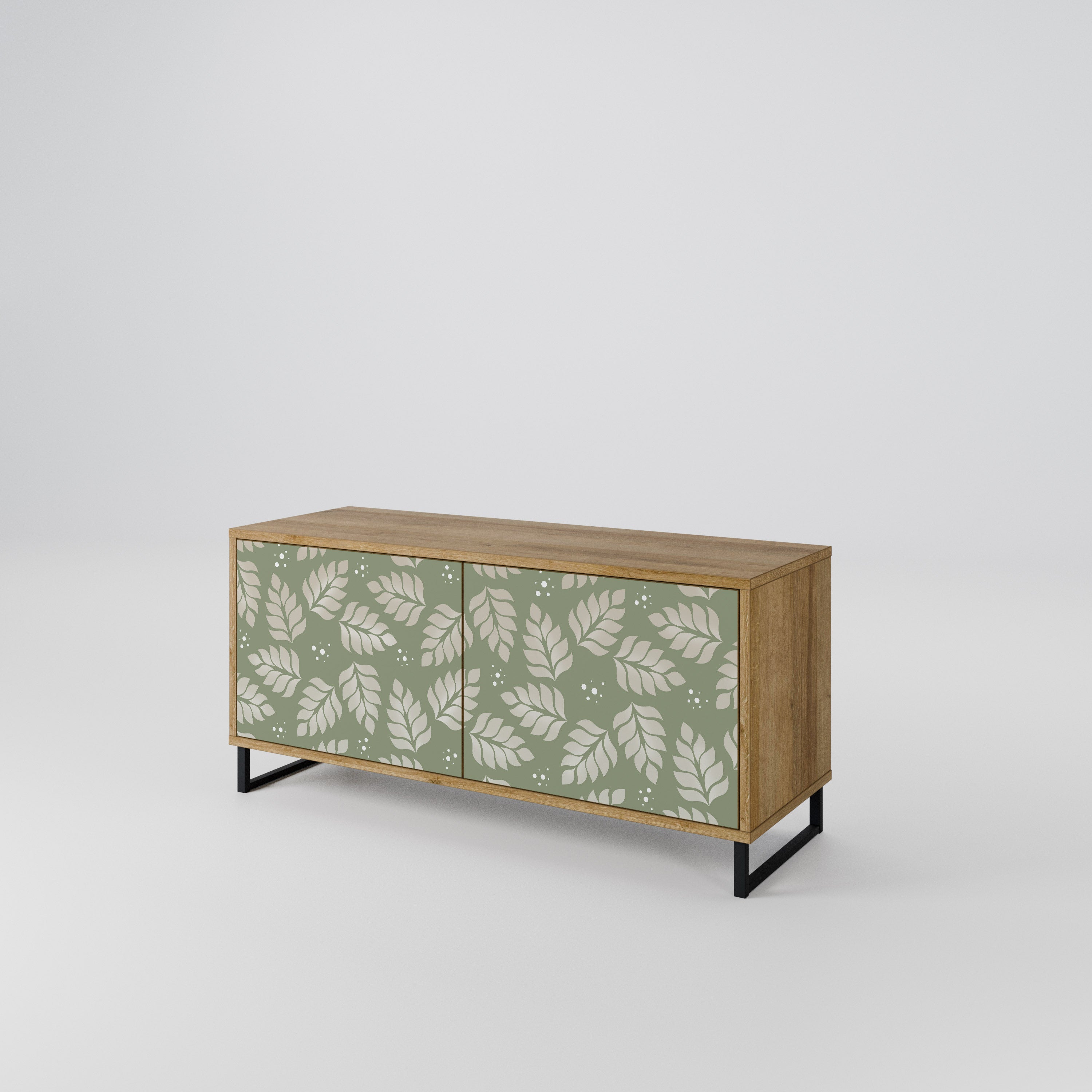 LEAVES ON GREEN Mueble de TV Compacto de 2 puertas
