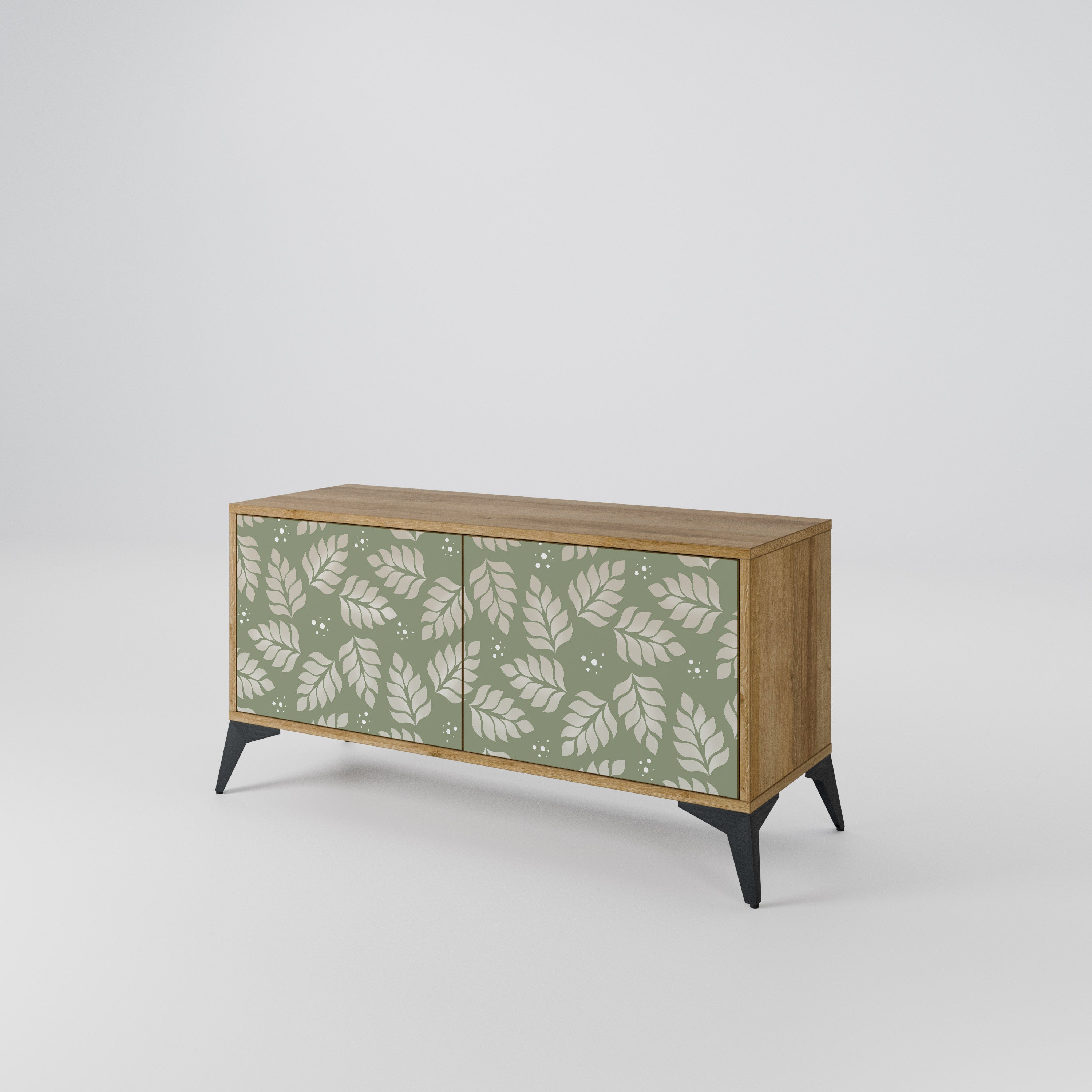 LEAVES ON GREEN Mueble de TV Compacto de 2 puertas