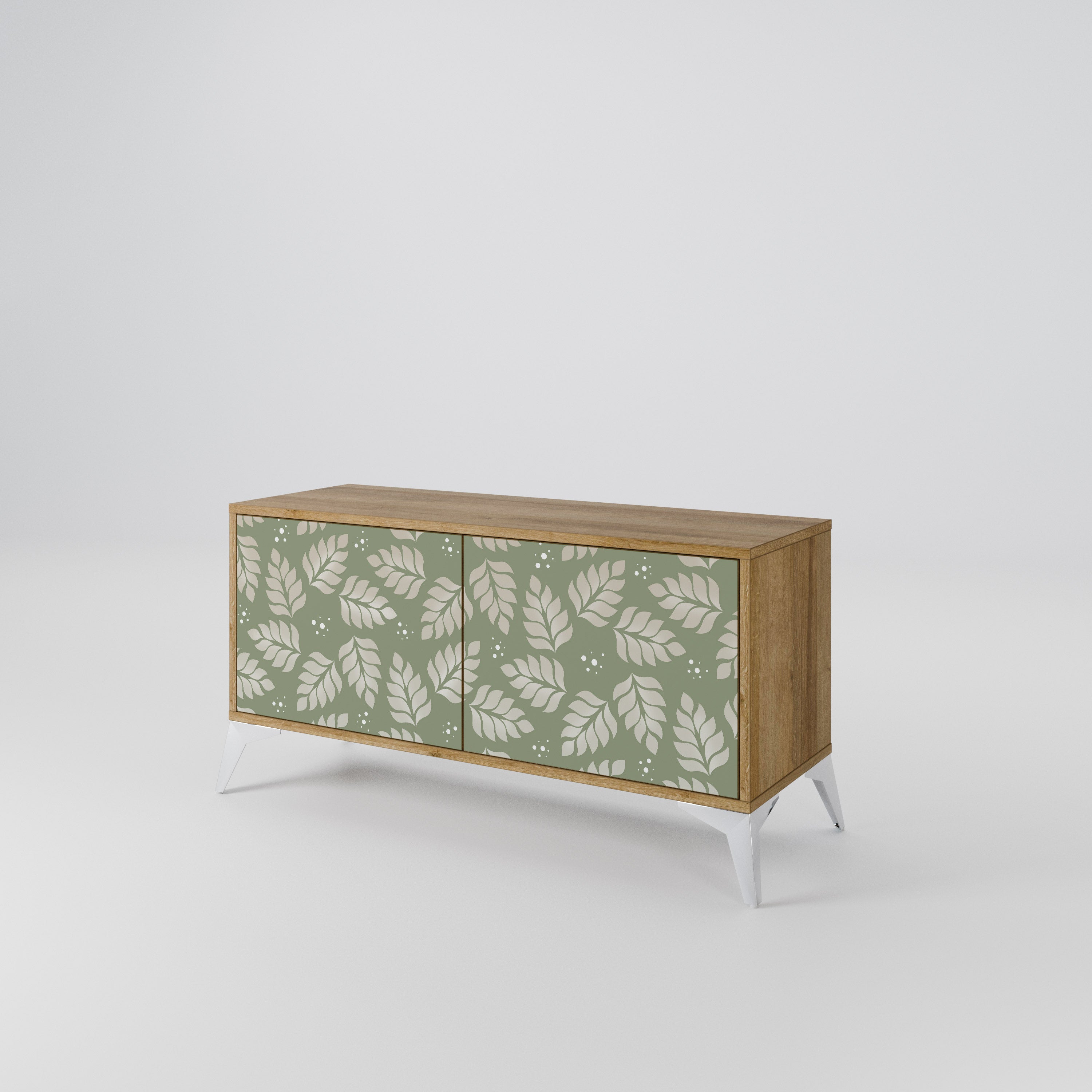 LEAVES ON GREEN Mueble de TV Compacto de 2 puertas