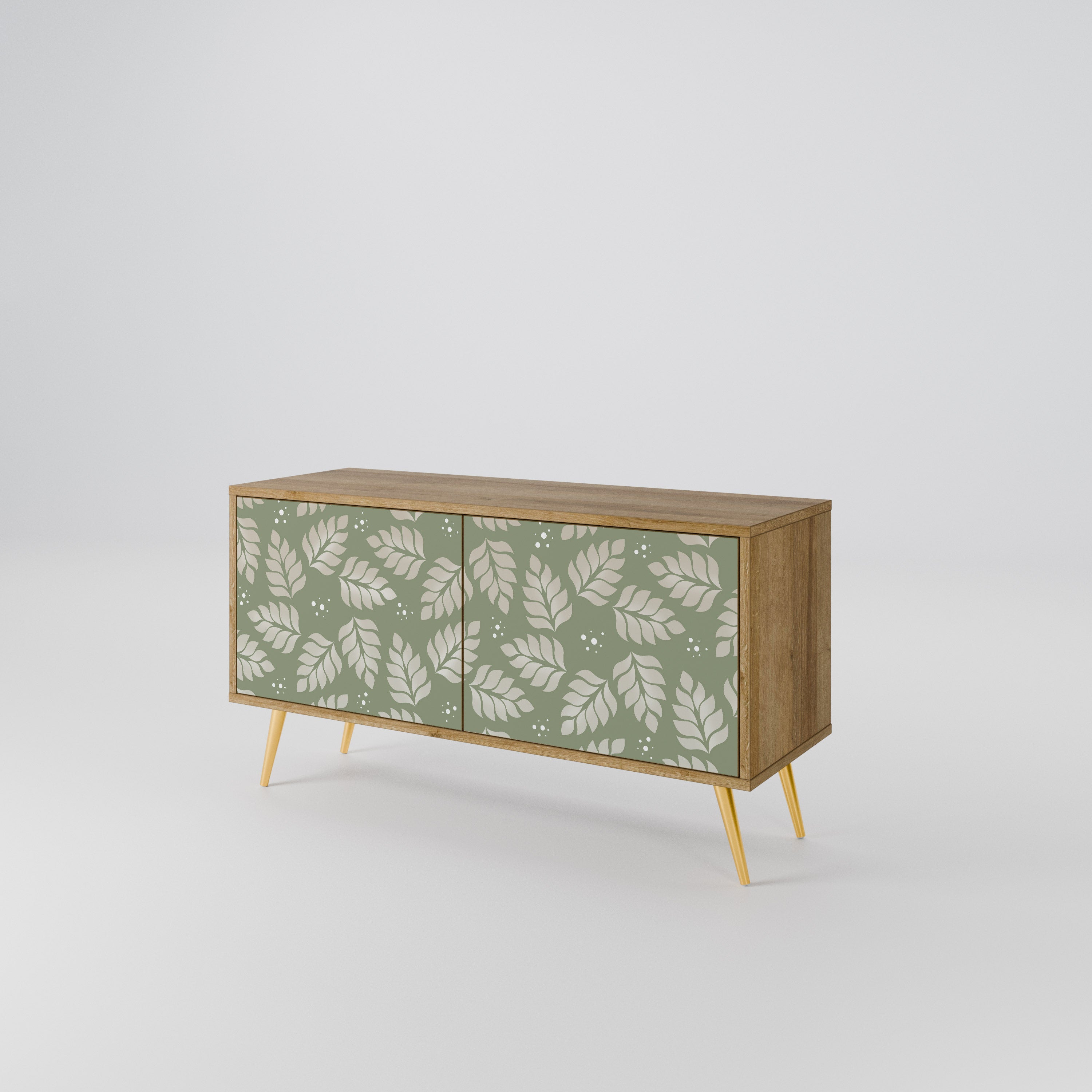 LEAVES ON GREEN Mueble de TV Compacto de 2 puertas