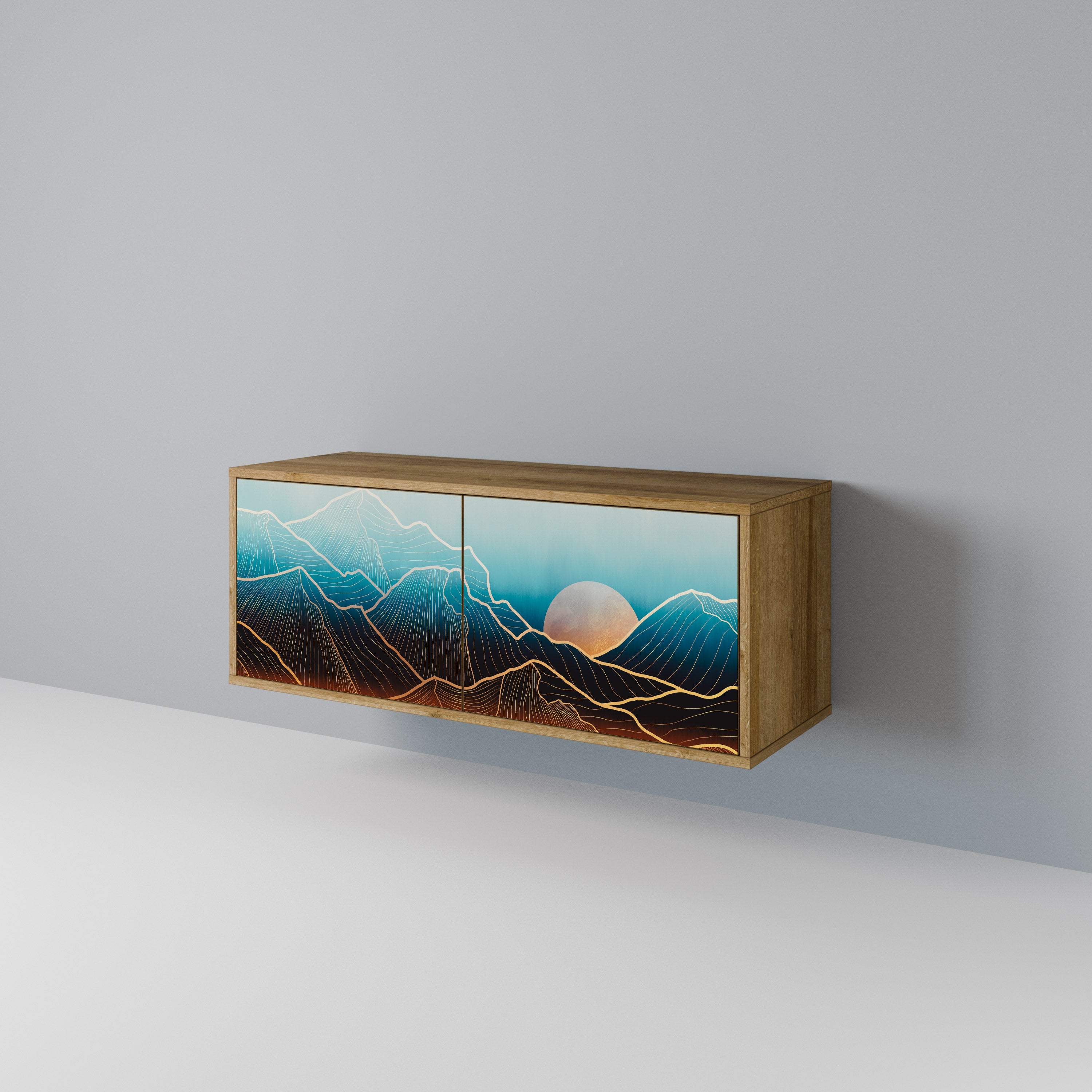 LUNAR SECRETS Mueble de TV Compacto de 2 puertas