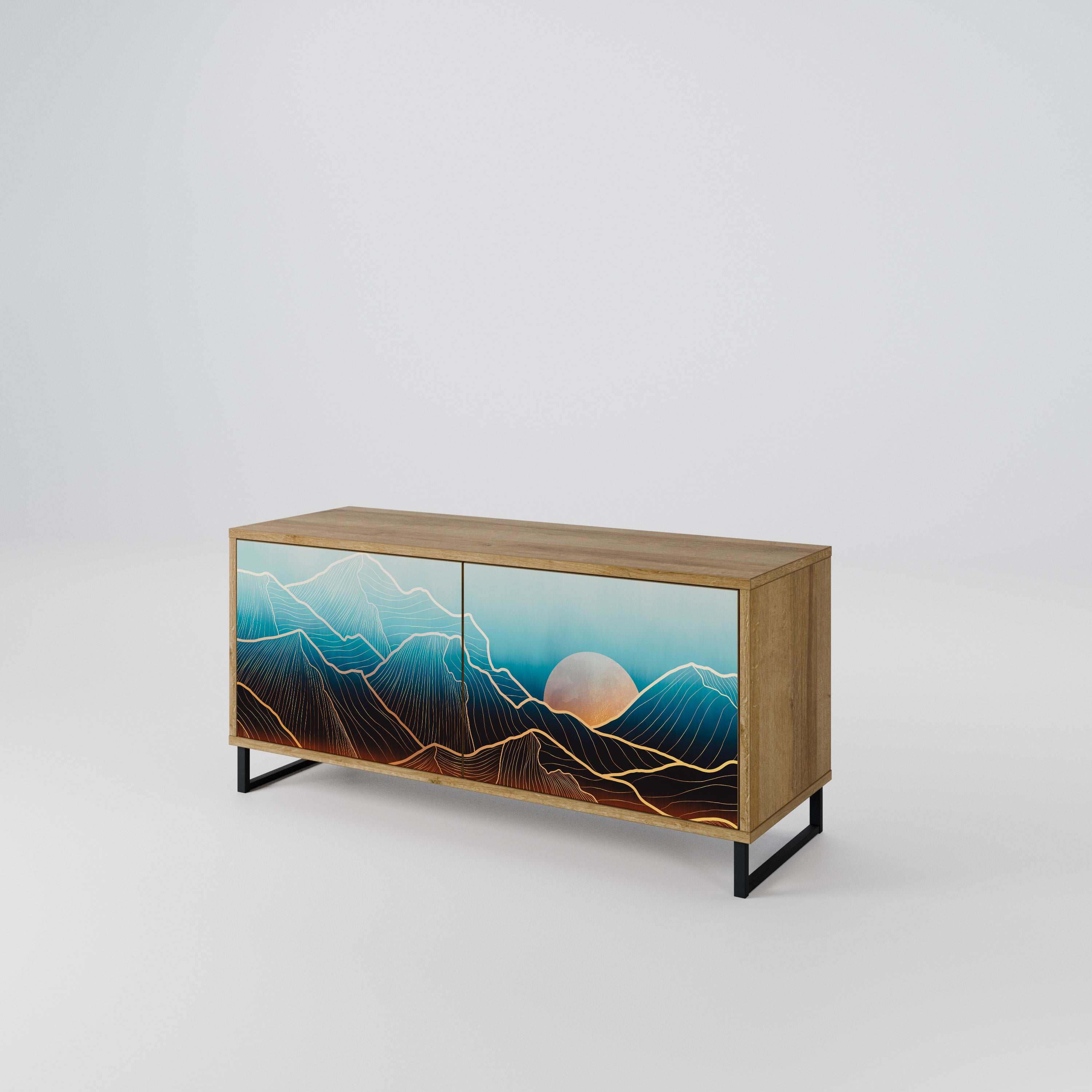 LUNAR SECRETS Mueble de TV Compacto de 2 puertas