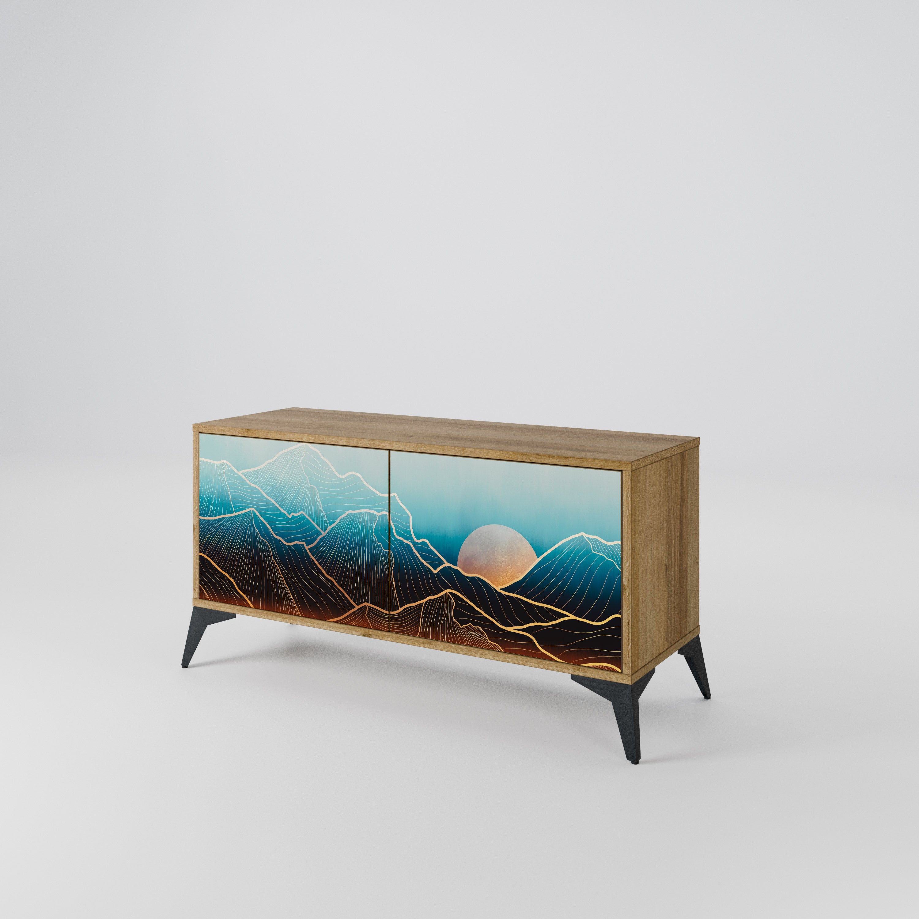 LUNAR SECRETS Mueble de TV Compacto de 2 puertas