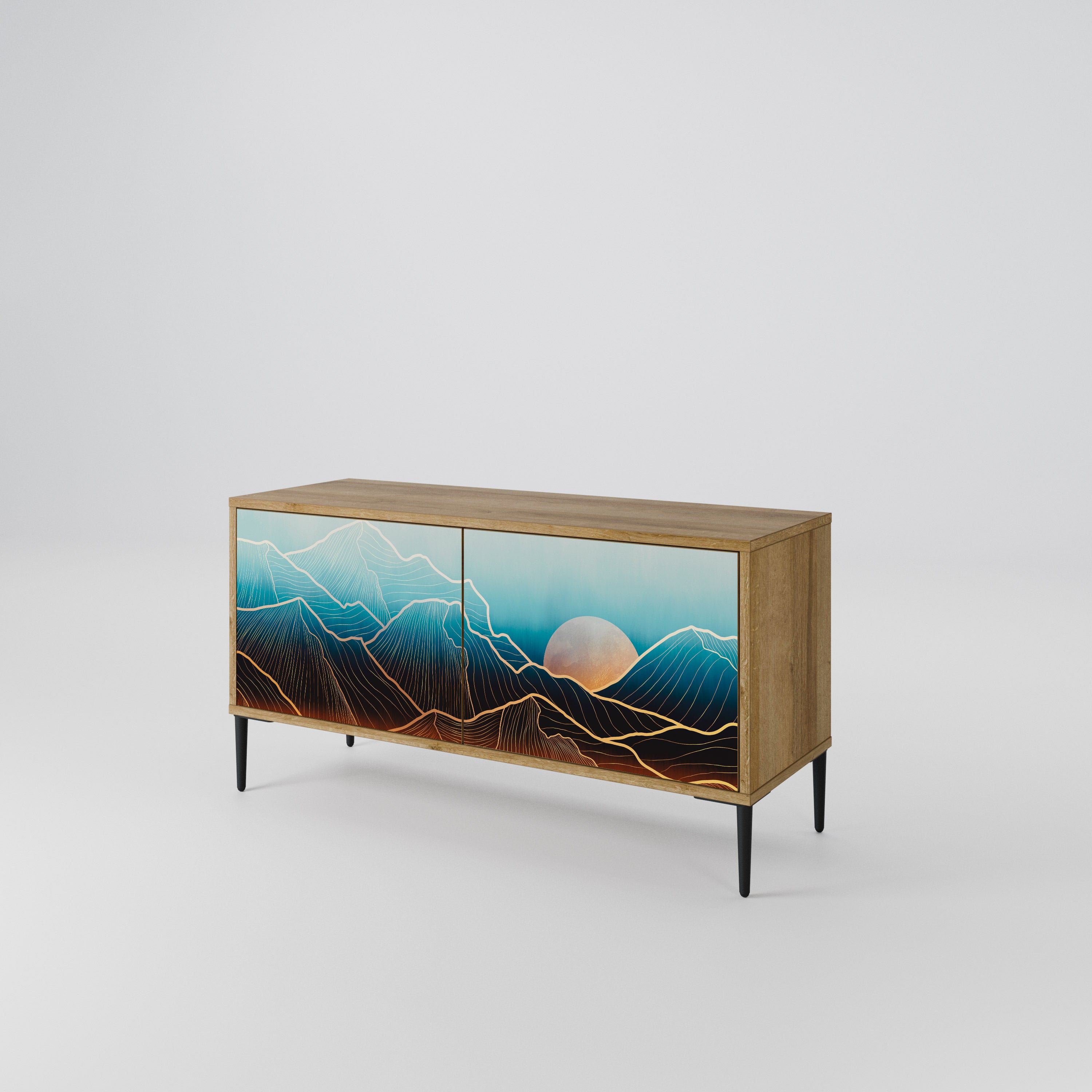 LUNAR SECRETS Mueble de TV Compacto de 2 puertas