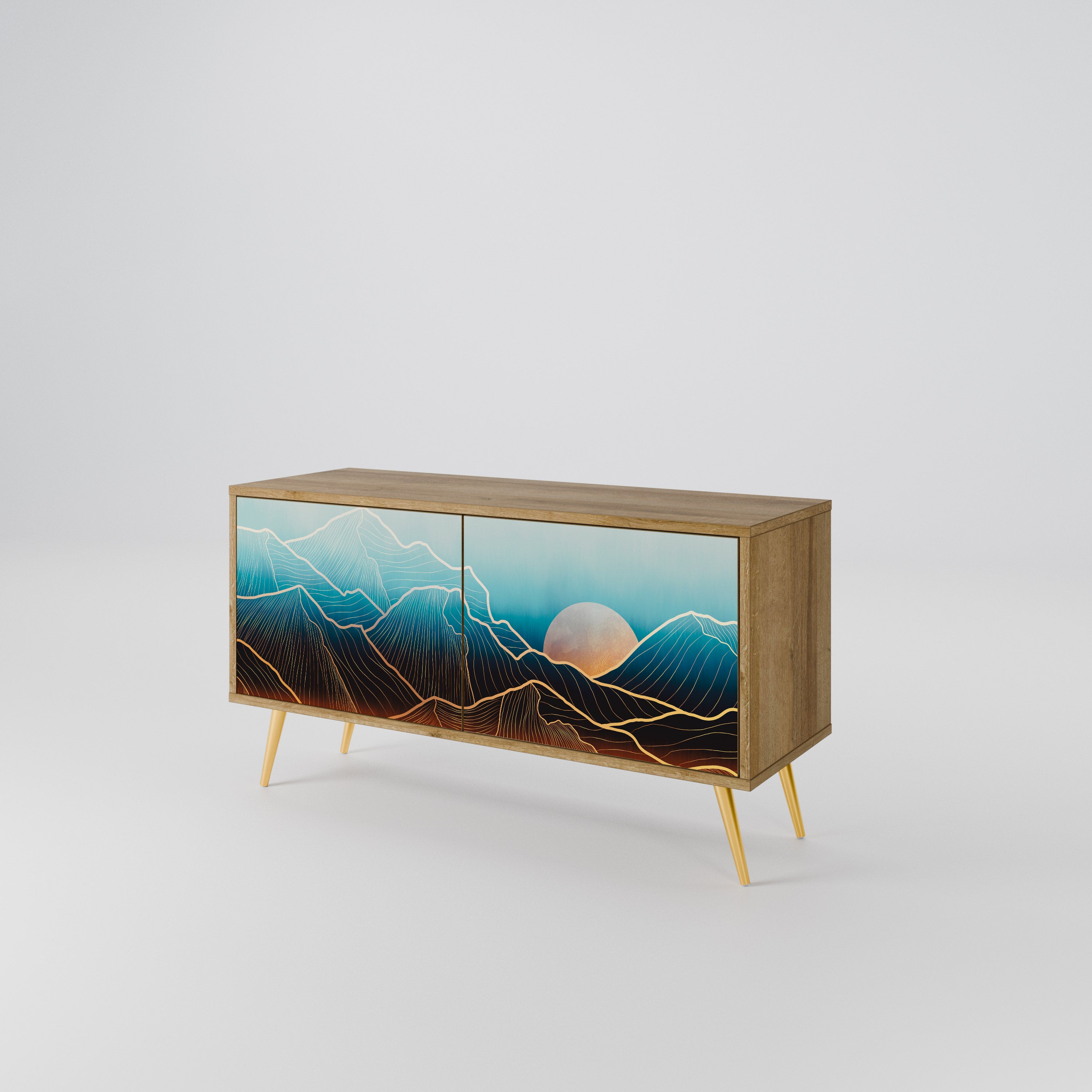 LUNAR SECRETS Mueble de TV Compacto de 2 puertas