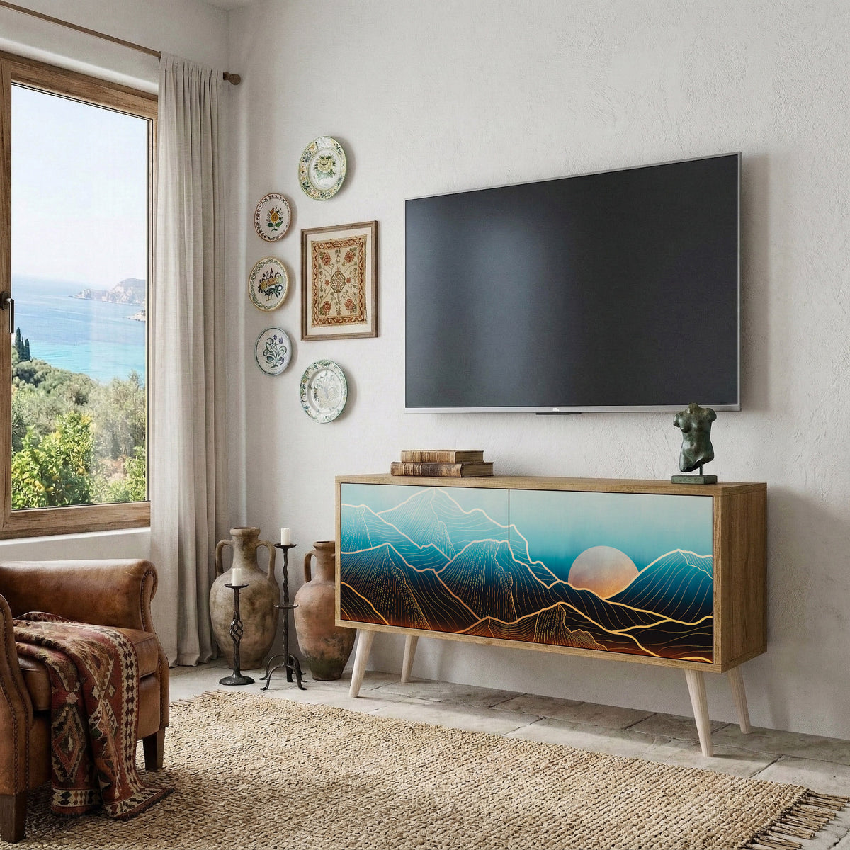 LUNAR SECRETS Kompaktní dvoudveřový TV stolek