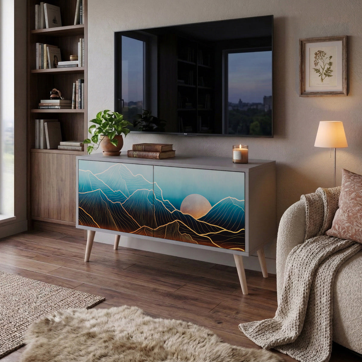LUNAR SECRETS Kompaktní dvoudveřový TV stolek