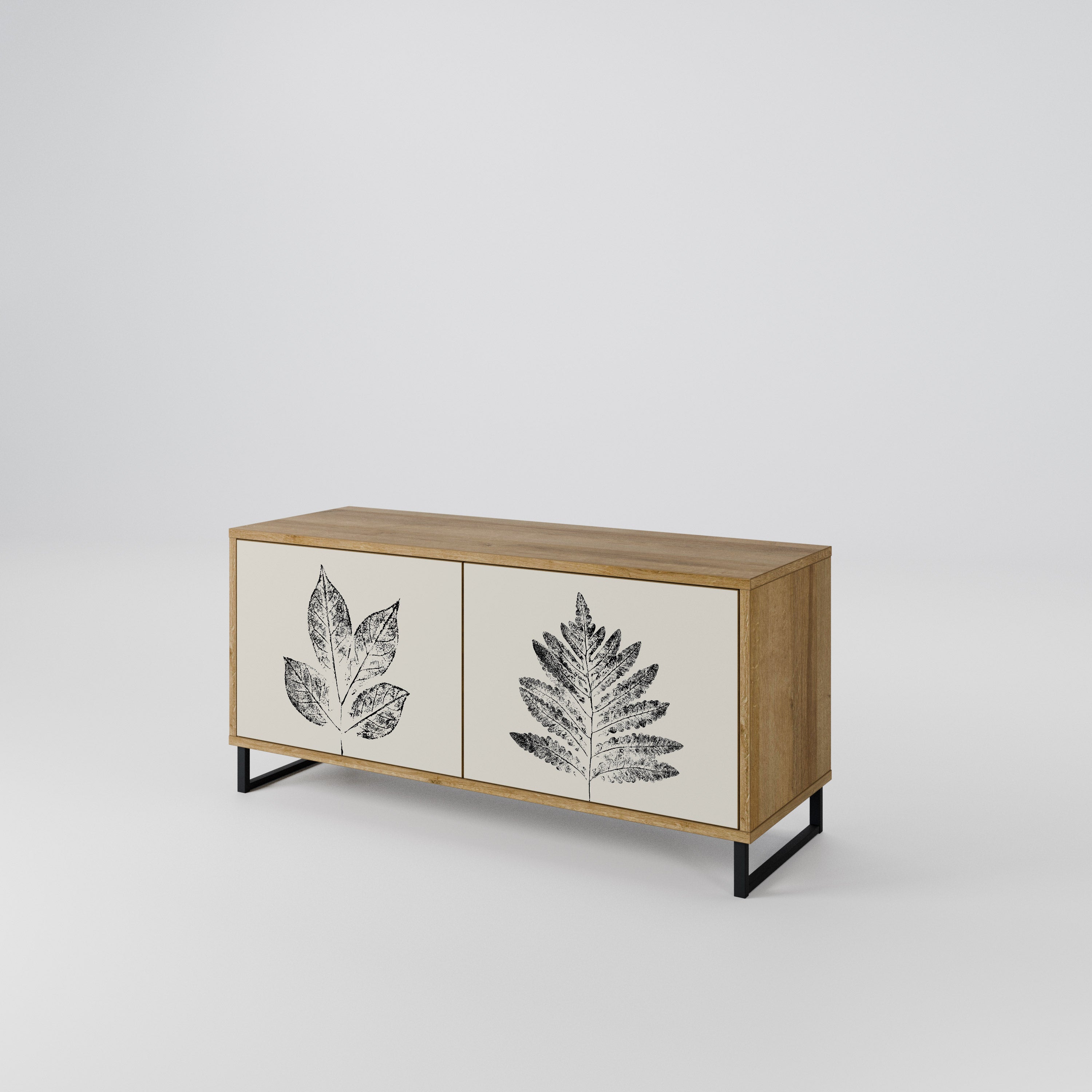 LEAFY STAMPS Mueble de TV Compacto de 2 puertas