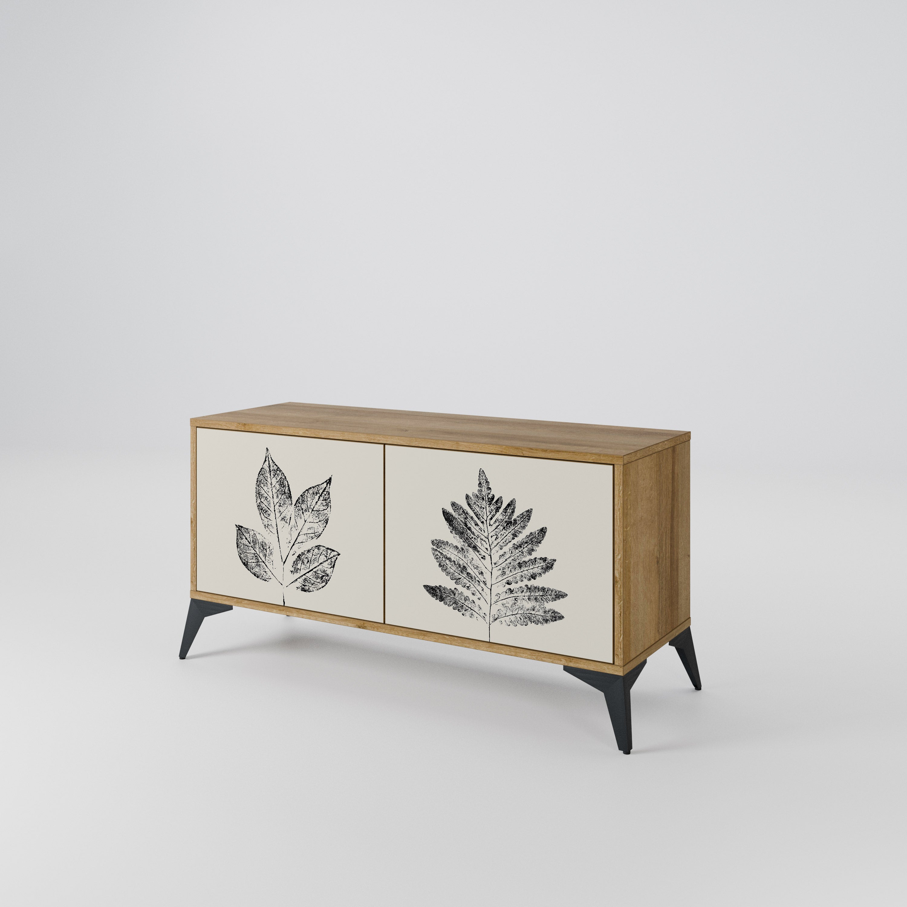 LEAFY STAMPS Mueble de TV Compacto de 2 puertas