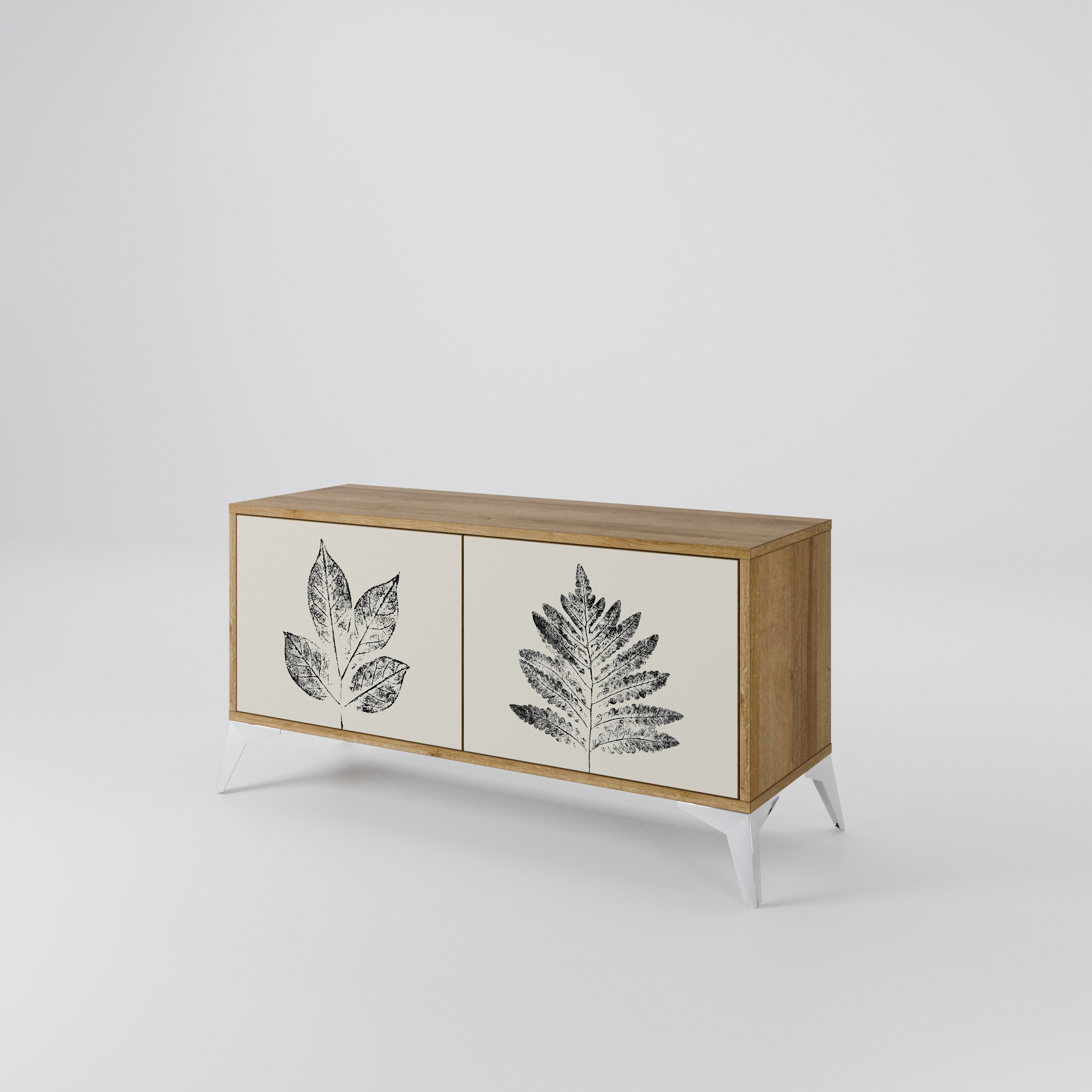 LEAFY STAMPS Mueble de TV Compacto de 2 puertas