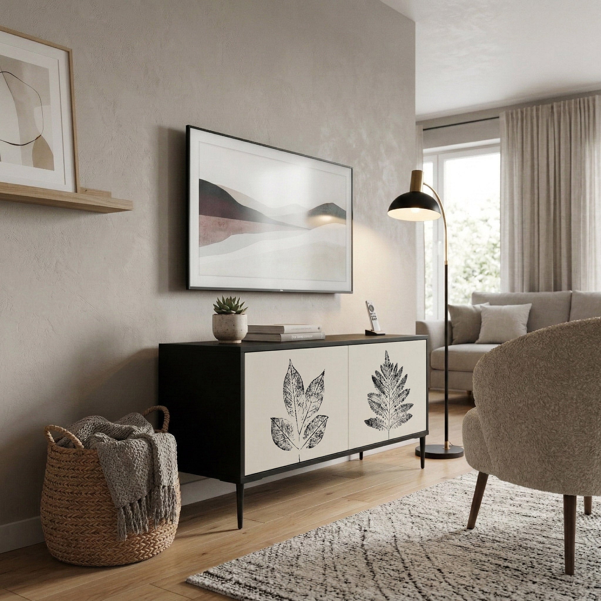 LEAFY STAMPS Mobile TV Compatto a 2 Ante